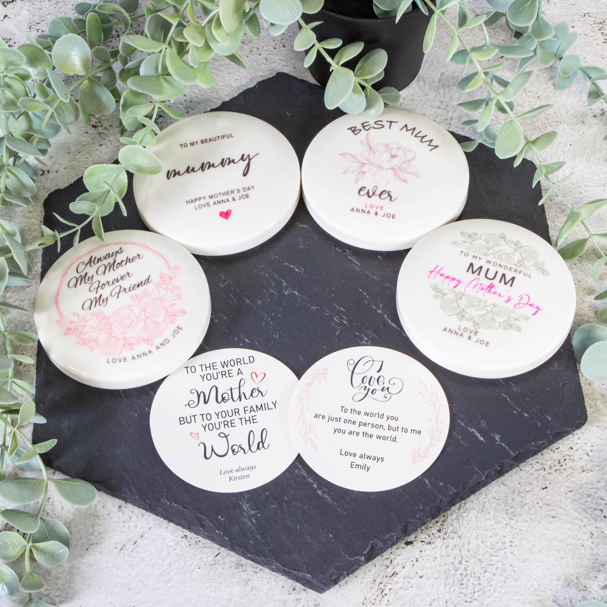 Personalised Round Keepsake box - Mother's day, Mom's birthday gift idea Custom Jewellery box