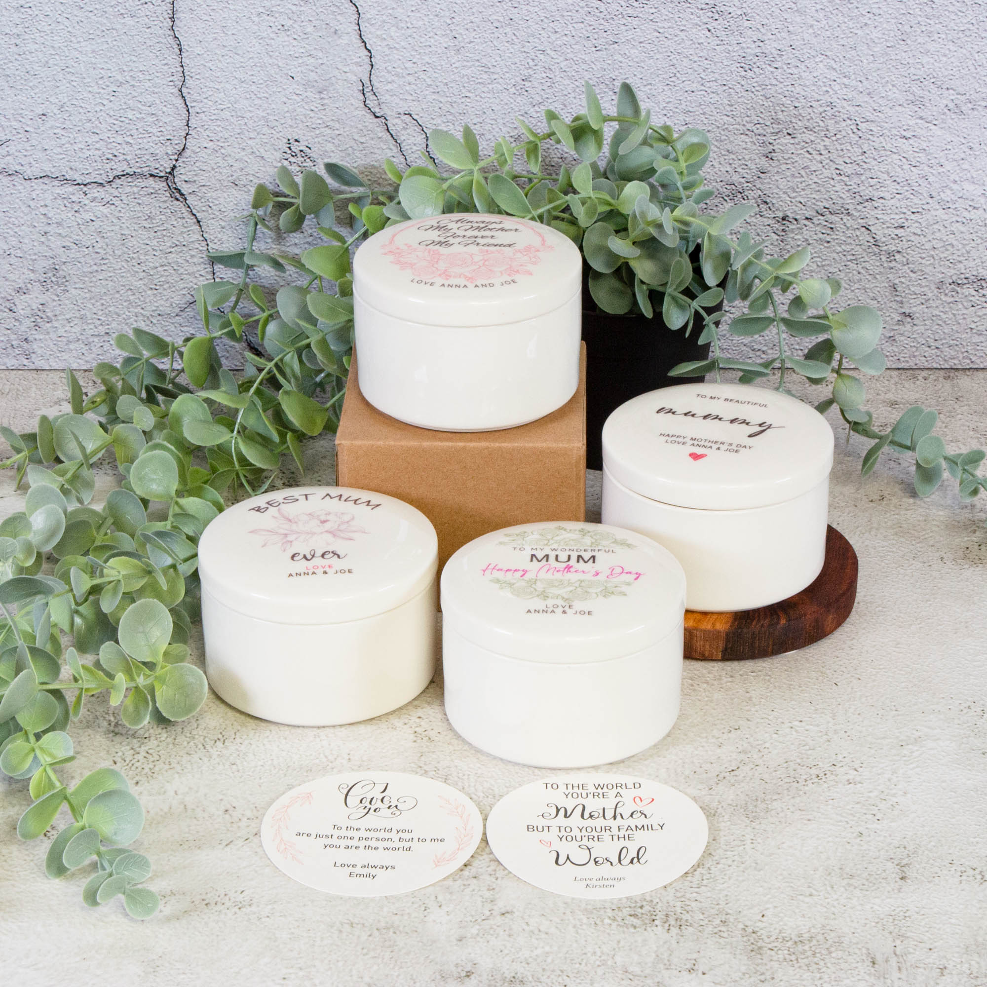 Personalised Round Keepsake box - Mother's day, Mom's birthday gift idea Custom Jewellery box