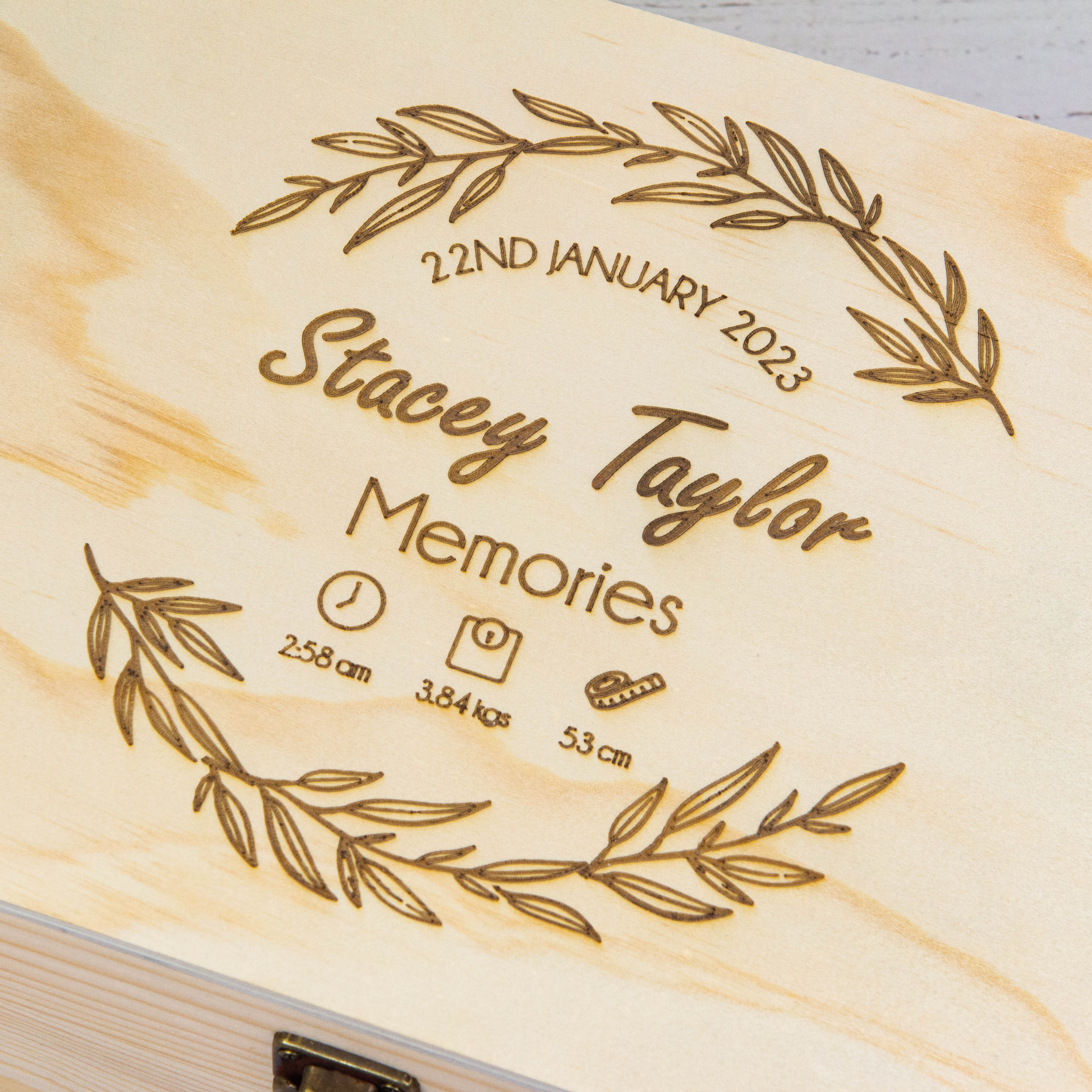 Personalised Wooden Keepsake box, New Baby Mom Gift