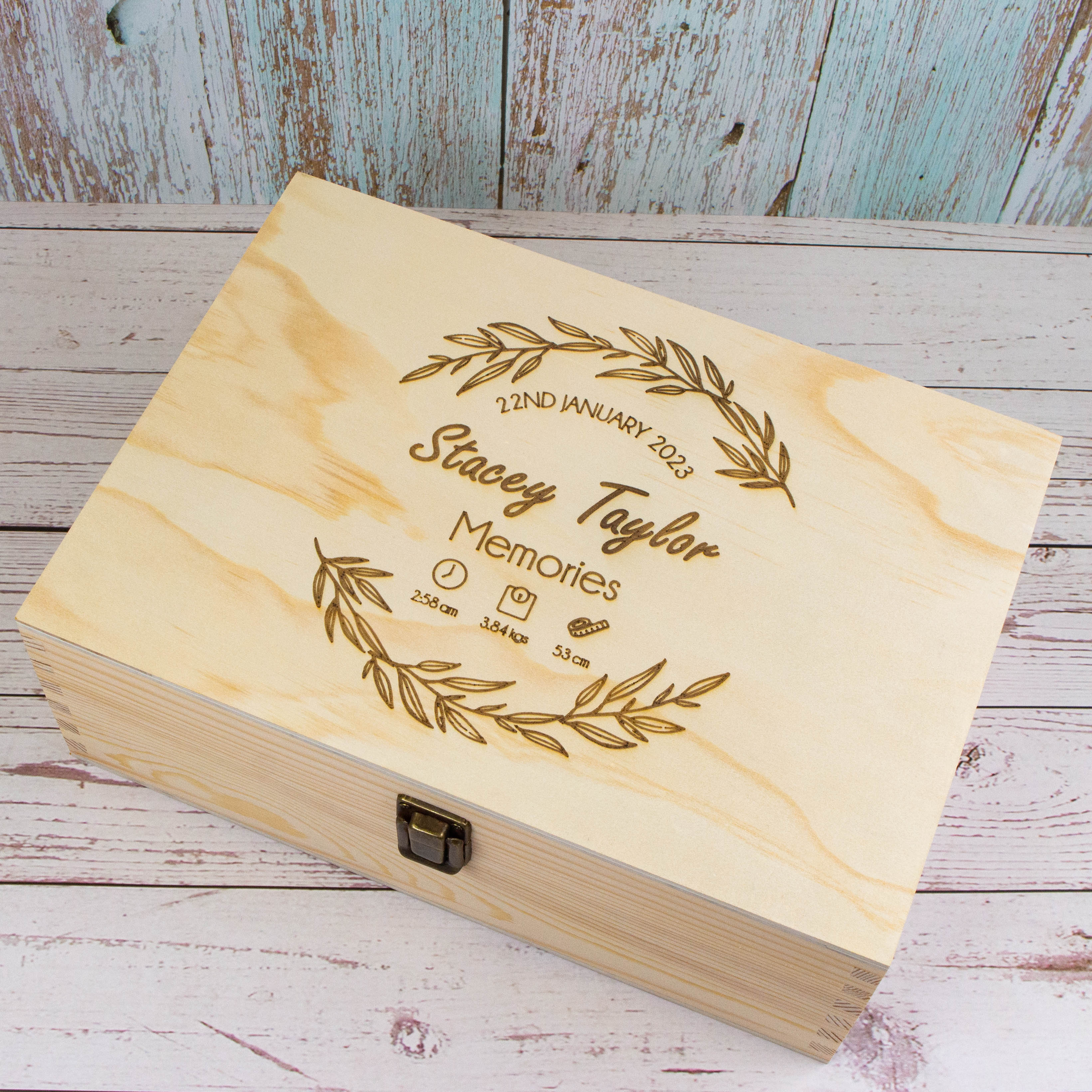 Personalised Wooden Keepsake box, New Baby Mom Gift