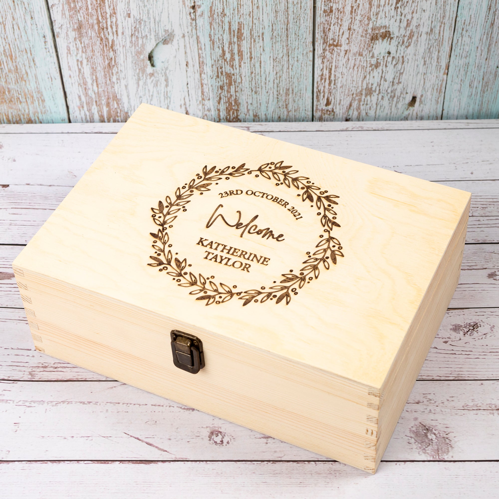 Personalised Wooden Keepsake box, New Baby Mom Gift