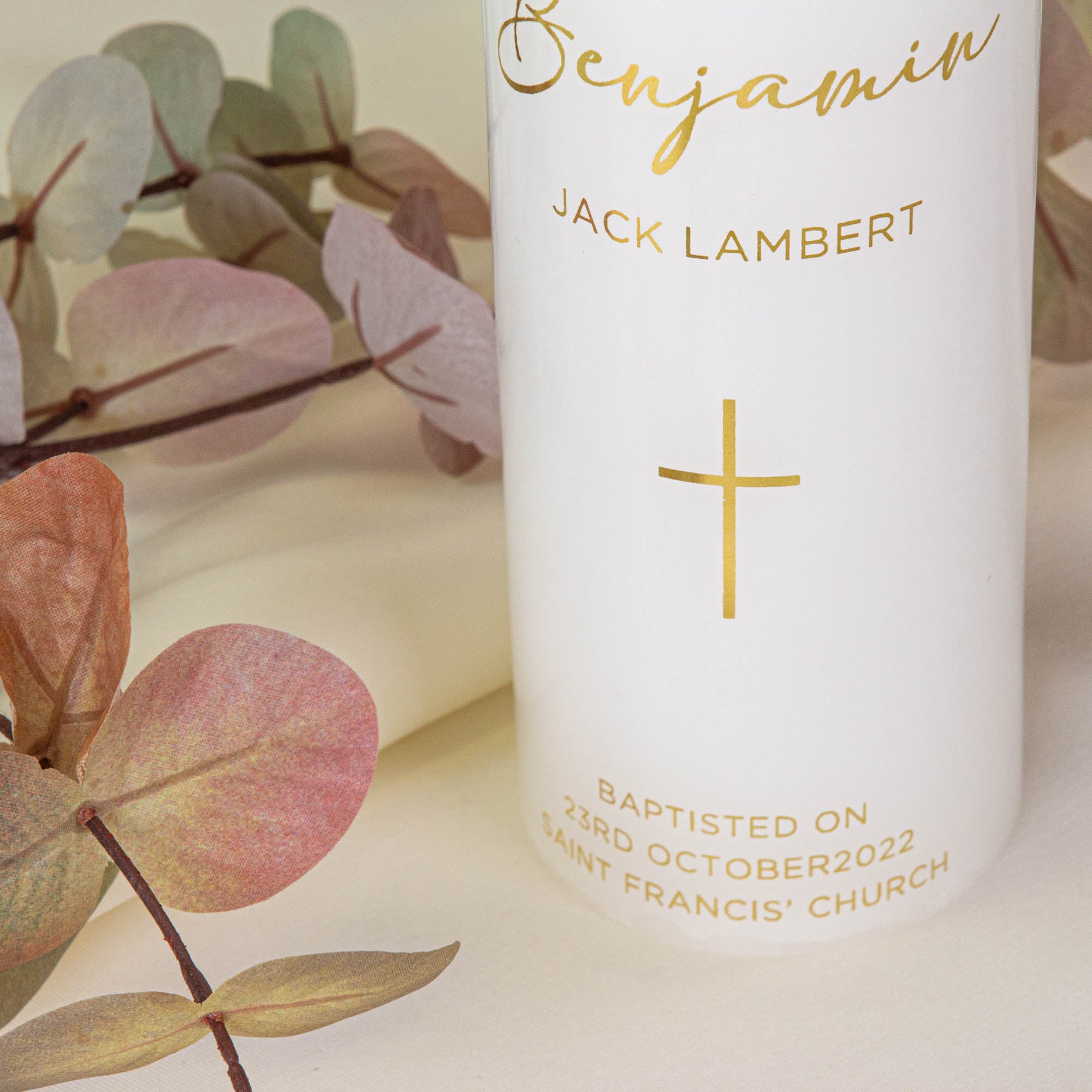 Personalised Baptism Candle – Christening Ceremony Keepsake