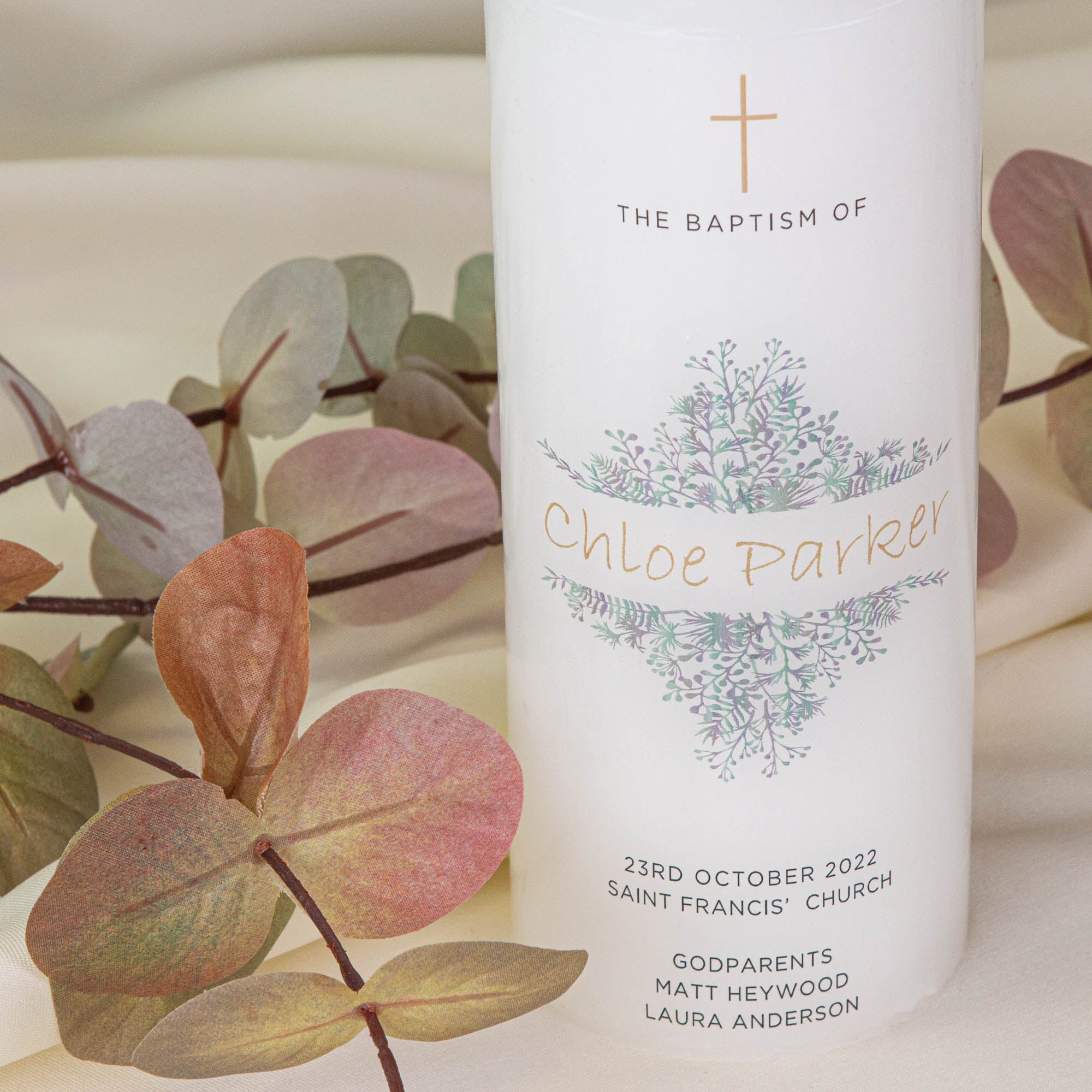 Personalised Baptism Christening Candle