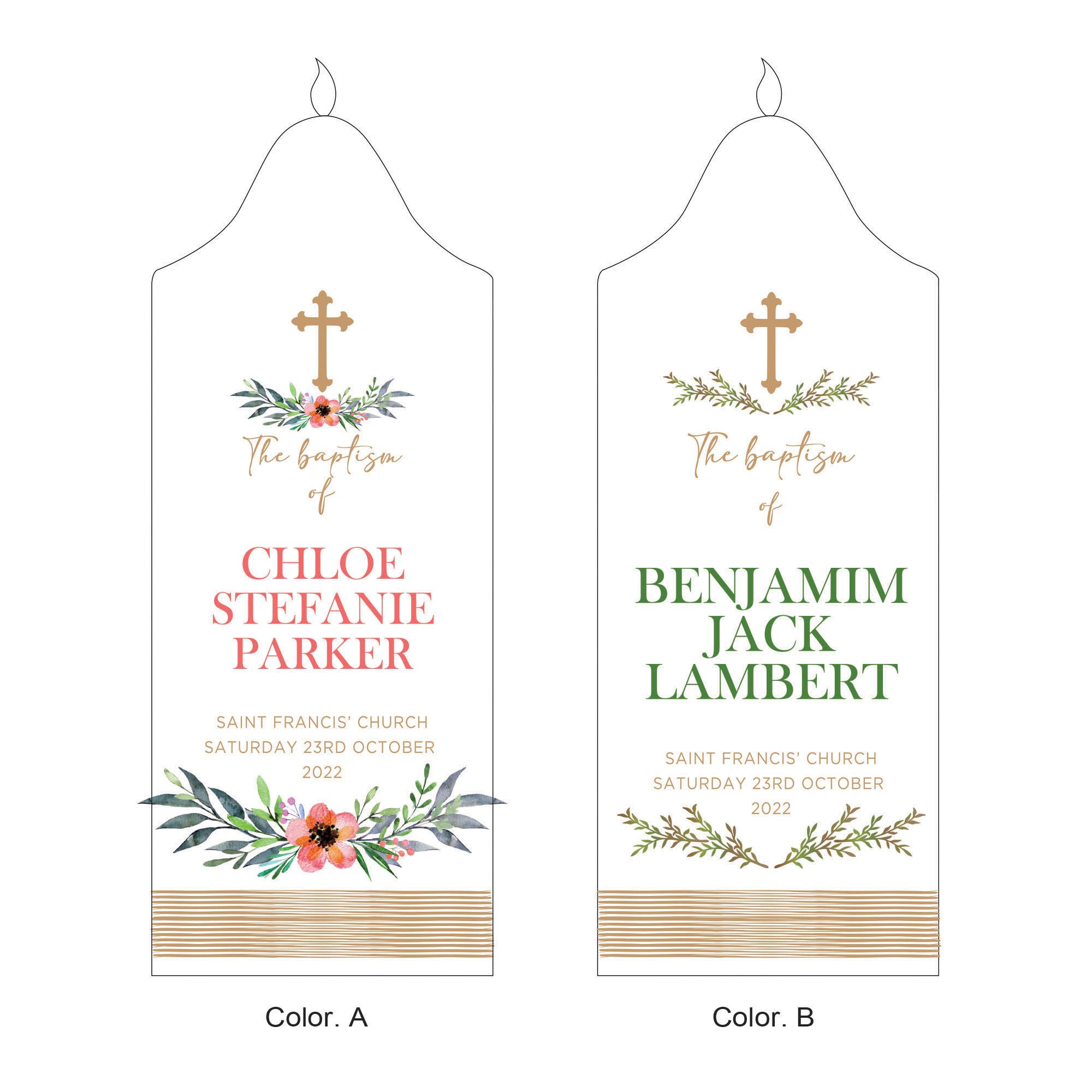 Personalised Baptism Christening Candle