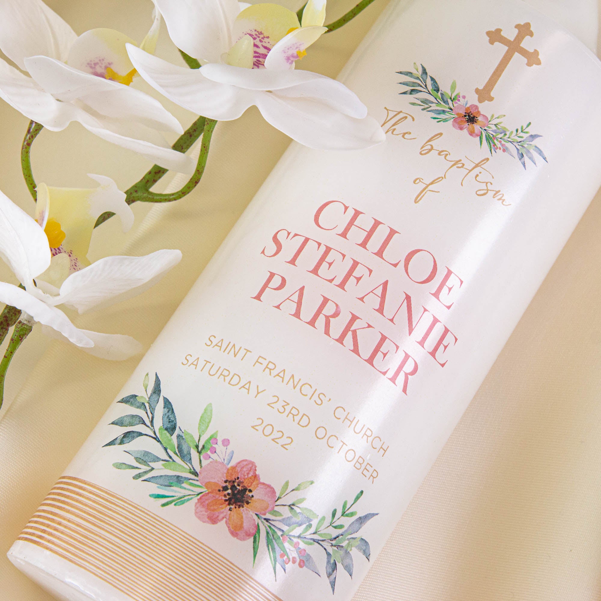 Personalised Baptism Christening Candle