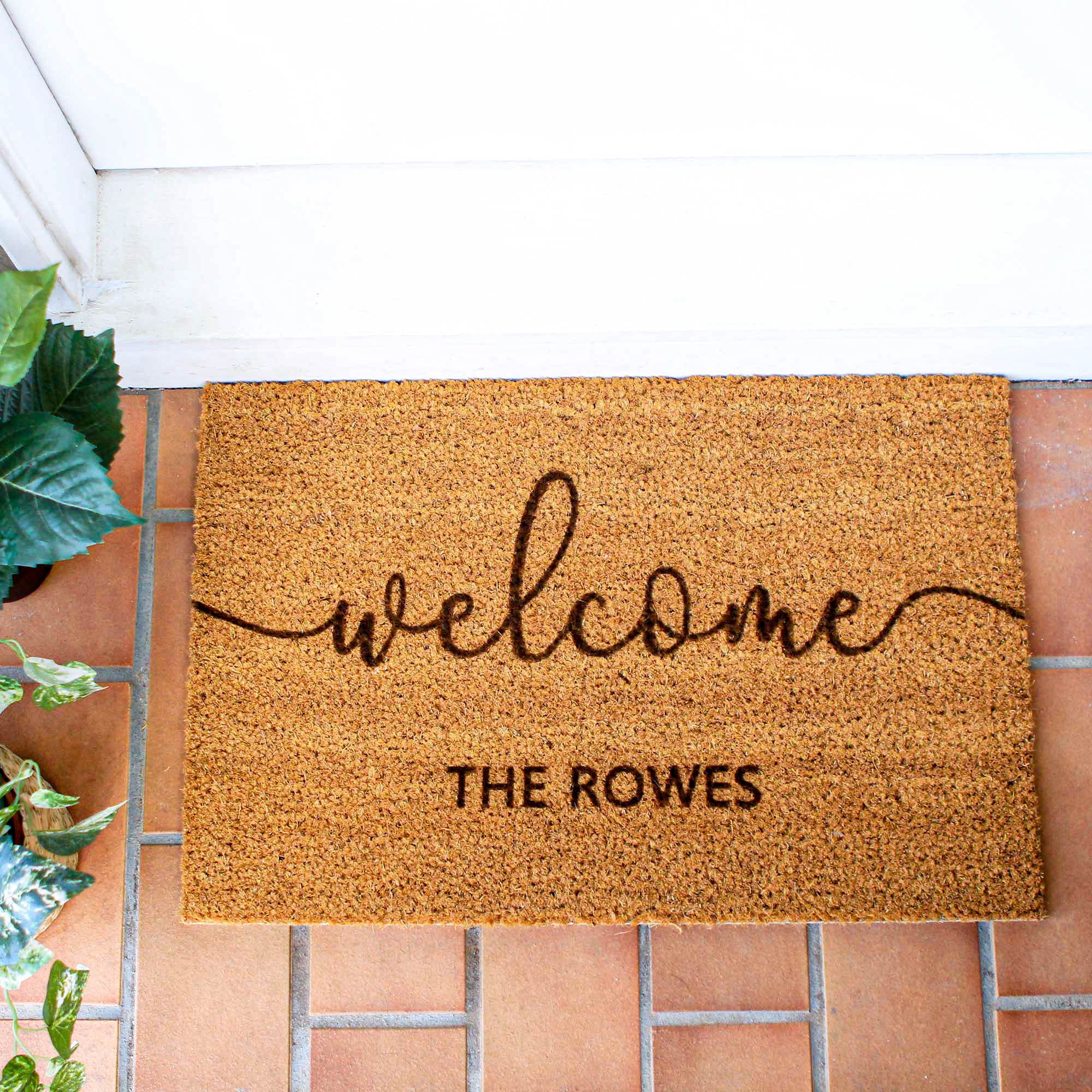 Personalised Welcome Family Name Doormat, Housewarming Gift