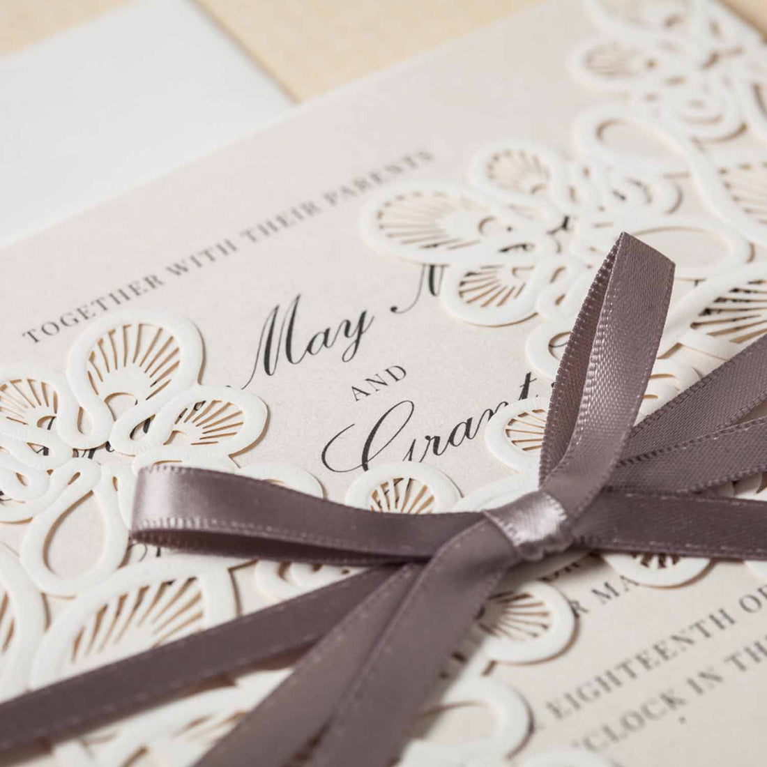 Laser cut wedding invitations - WM207_WH