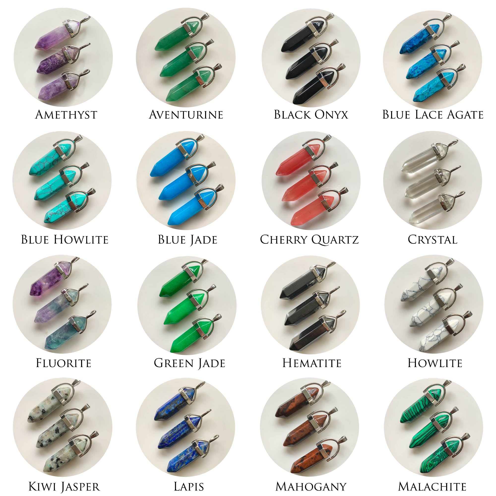 Pendant Necklace, Crystal Pendant Necklace, Healing Stone, Chakra Stone, Gemstone Pendant