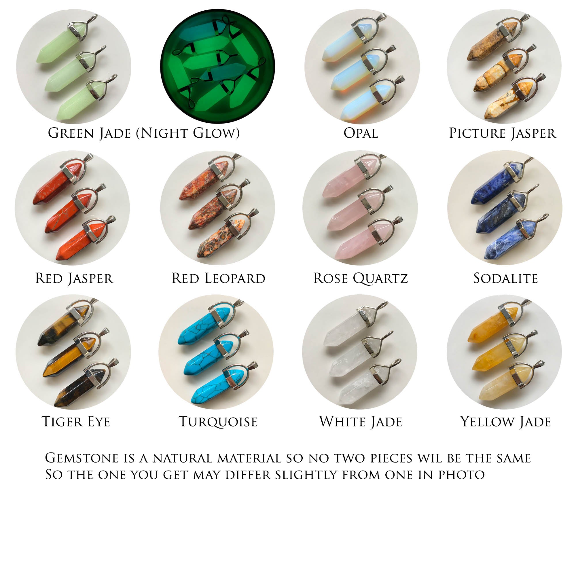 Pendant Initial Necklace, Crystal Pendant Necklace, Healing Stone, Chakra Stone