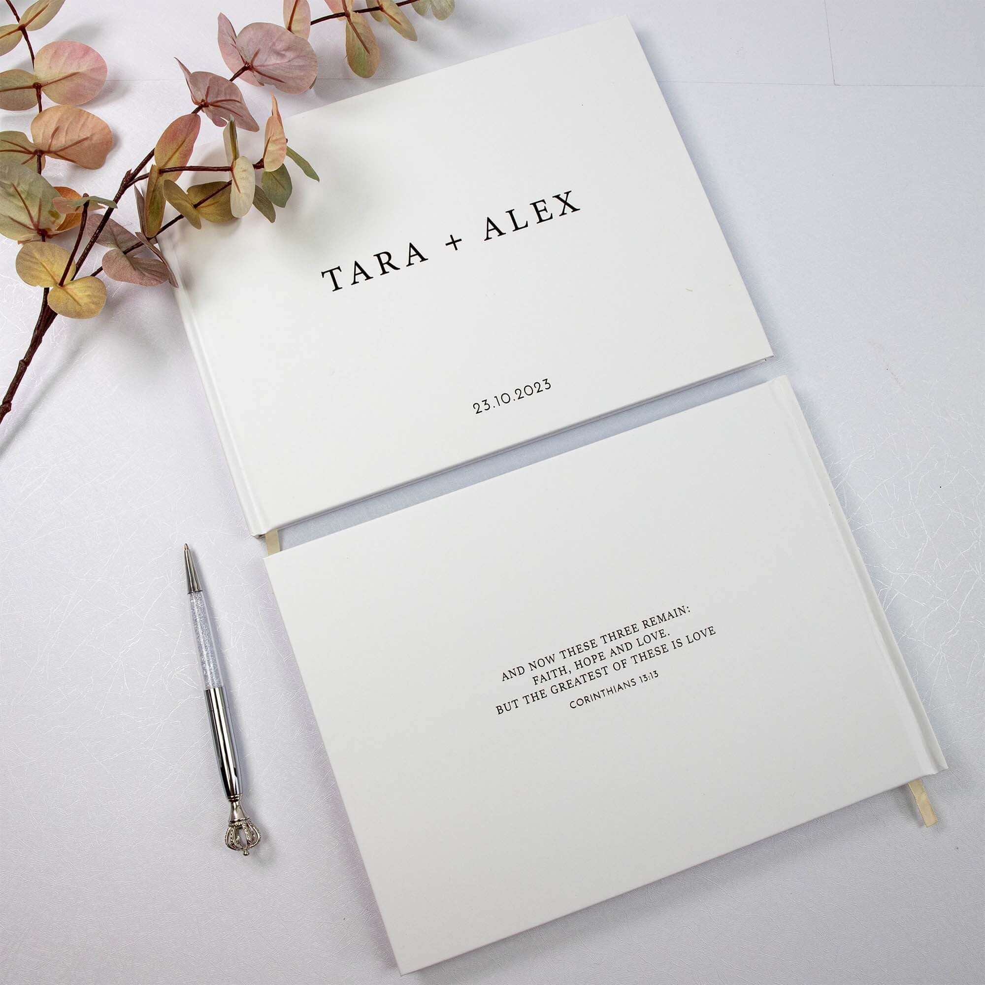 Modern Personalised Wedding Guest Book – Custom Minimal Design