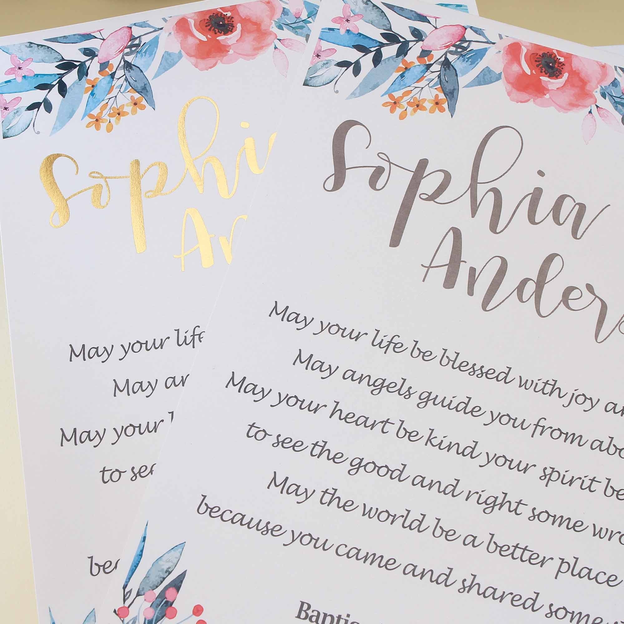 Baptism Gift, Personalised name and date, Baptism Prayer, Perfect Christening gift Frame_Black - Personalised Baptism gift - Younique Gifts Melbourne