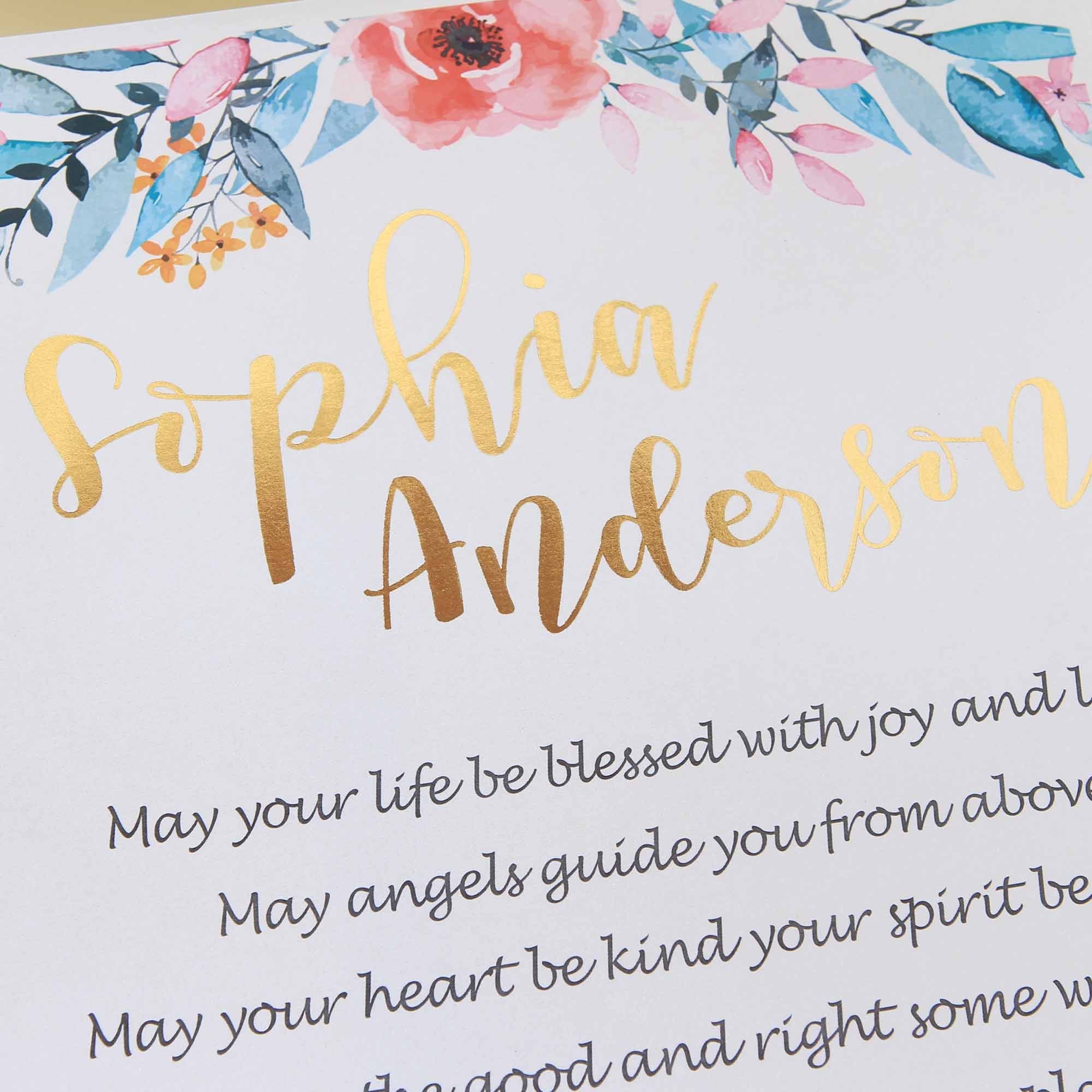 Baptism Gift, Personalised name and date, Baptism Prayer, Perfect Christening gift_Frame Blue - Personalised Baptism gift - Younique Gifts Melbourne
