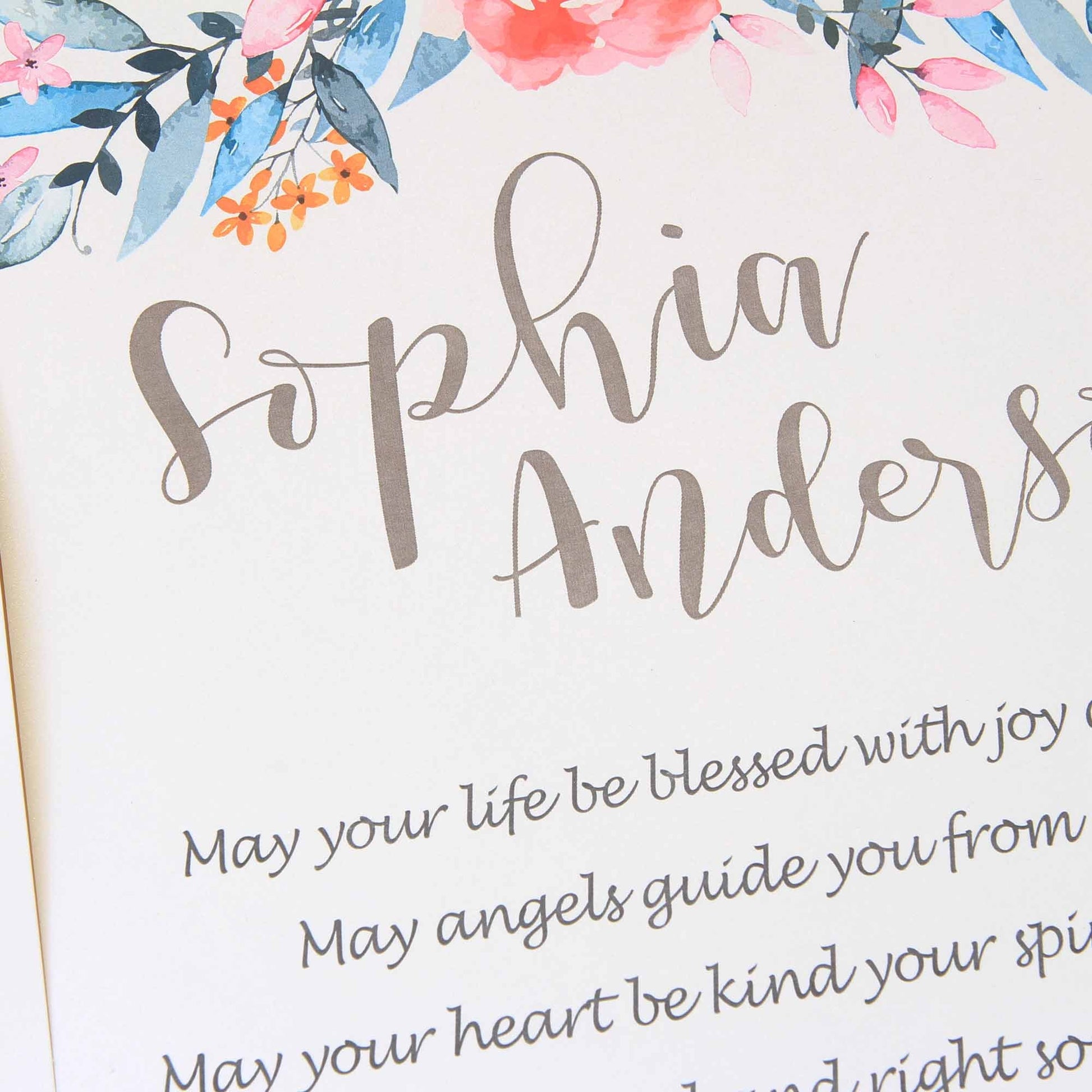 Baptism Gift, Personalised name and date, Baptism Prayer, Perfect Christening gift_Frame Blue - Personalised Baptism gift - Younique Gifts Melbourne
