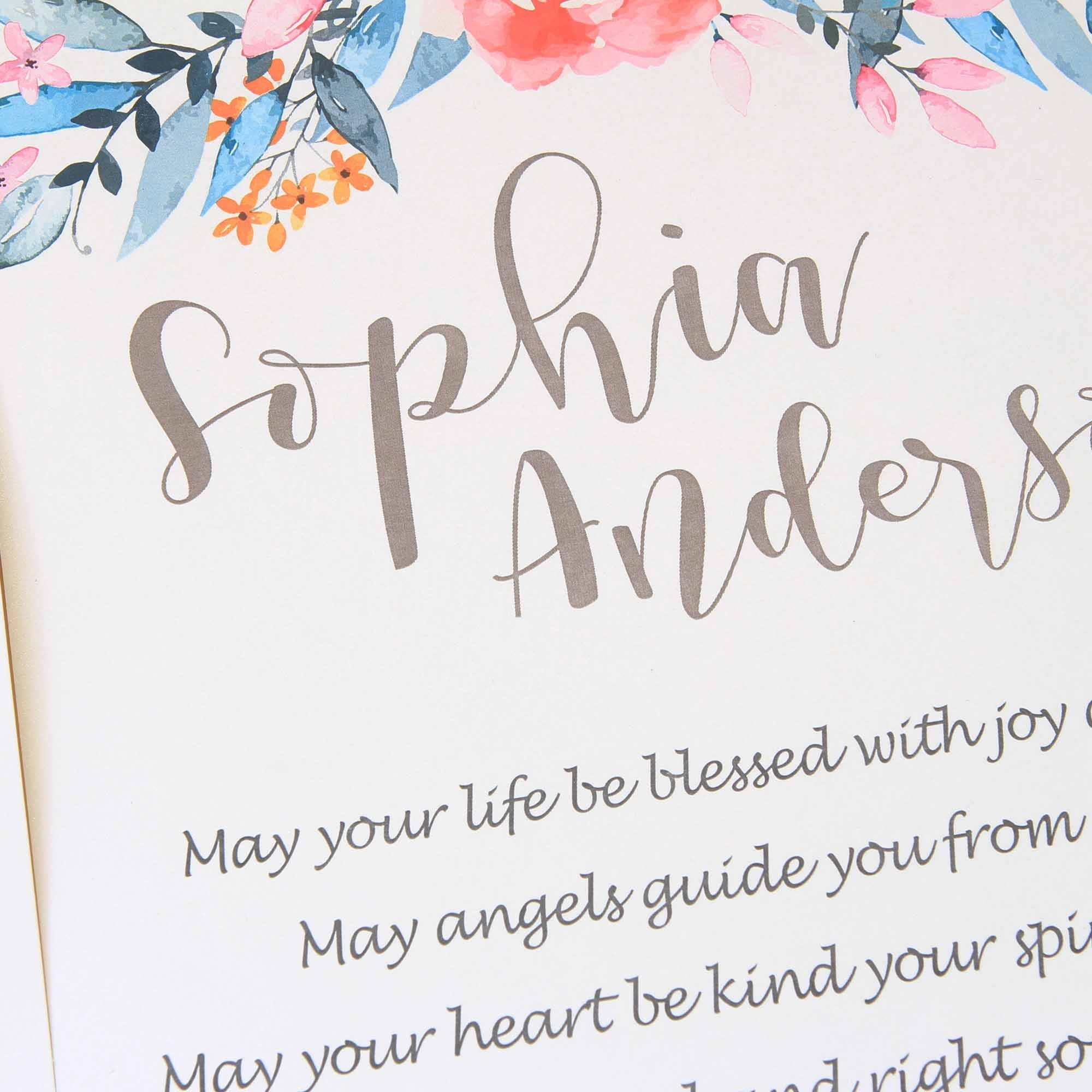 Baptism Gift, Personalised name and date, Baptism Prayer, Perfect Christening gift_Frame Blue - Personalised Baptism gift - Younique Gifts Melbourne