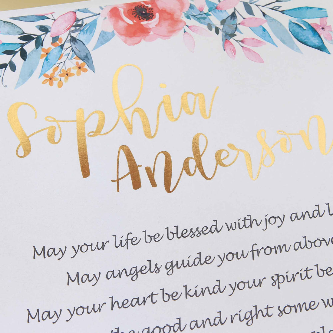 Baptism Gift, Personalised name and date, Baptism Prayer, Perfect Christening gift_Frame White - Personalised Baptism gift - Younique Gifts Melbourne
