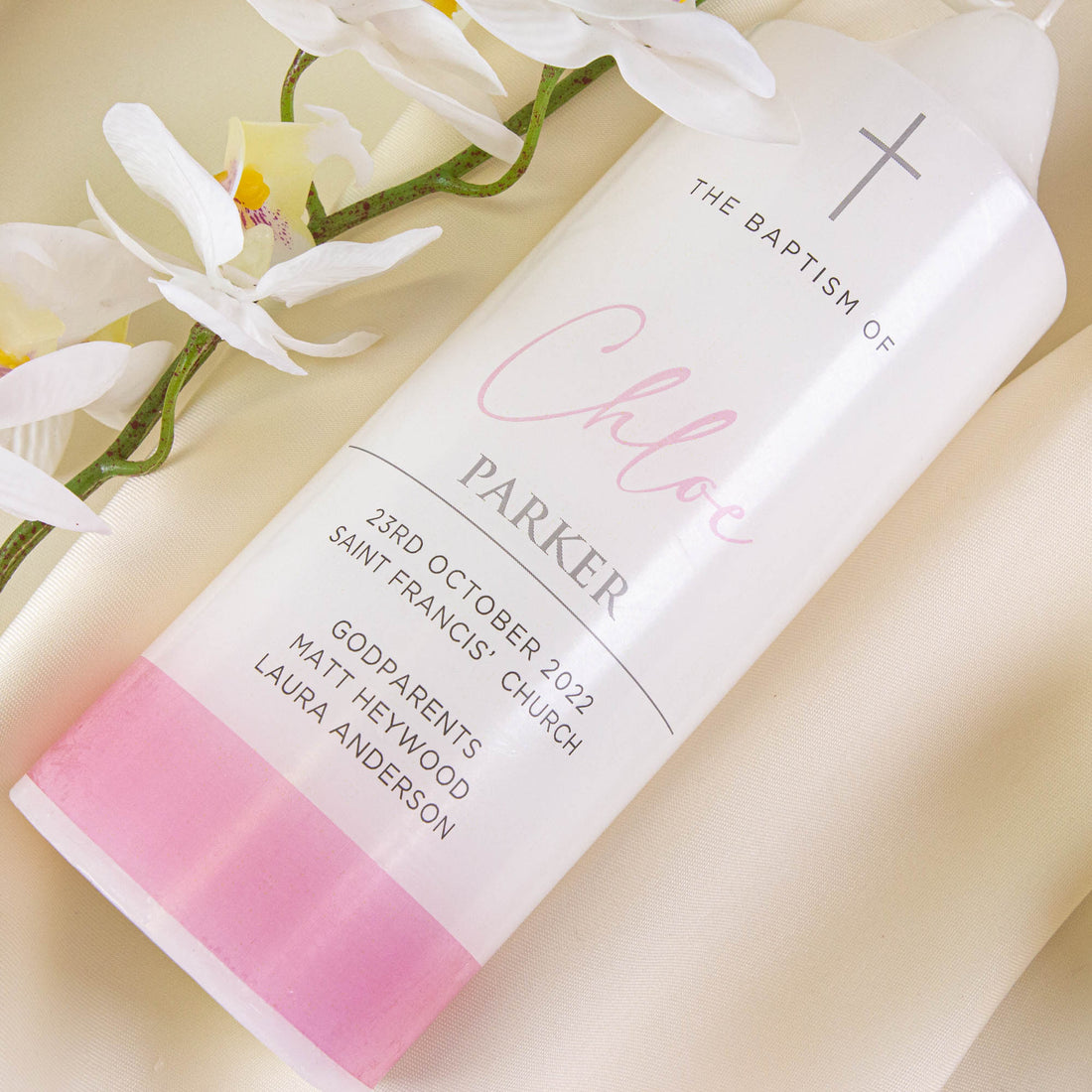 Custom Christening Candle AU – Personalised Baptism Gift - Personalised Candle - Younique Gifts Melbourne