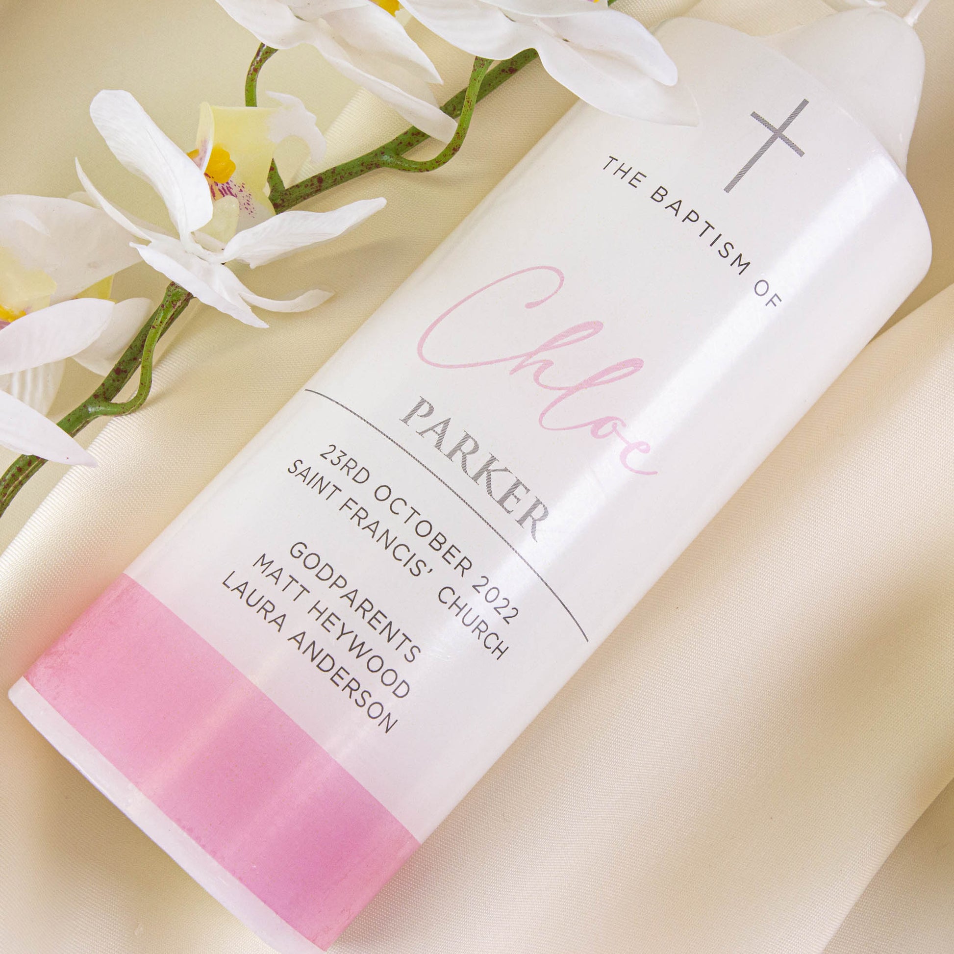 Custom Christening Candle AU – Personalised Baptism Gift - Personalised Candle - Younique Gifts Melbourne