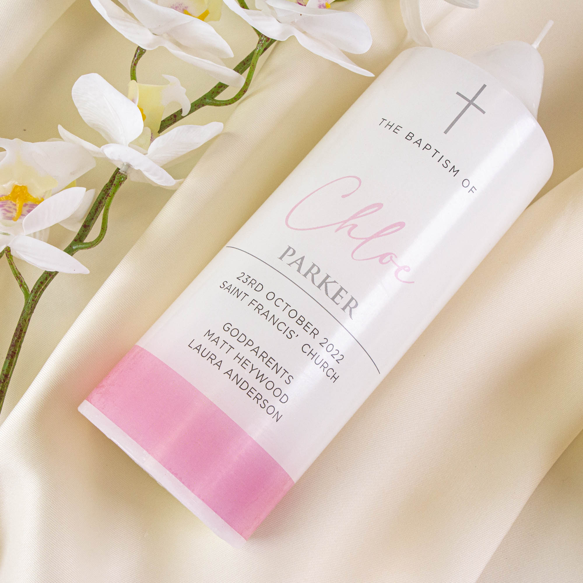 Custom Christening Candle AU – Personalised Baptism Gift - Personalised Candle - Younique Gifts Melbourne