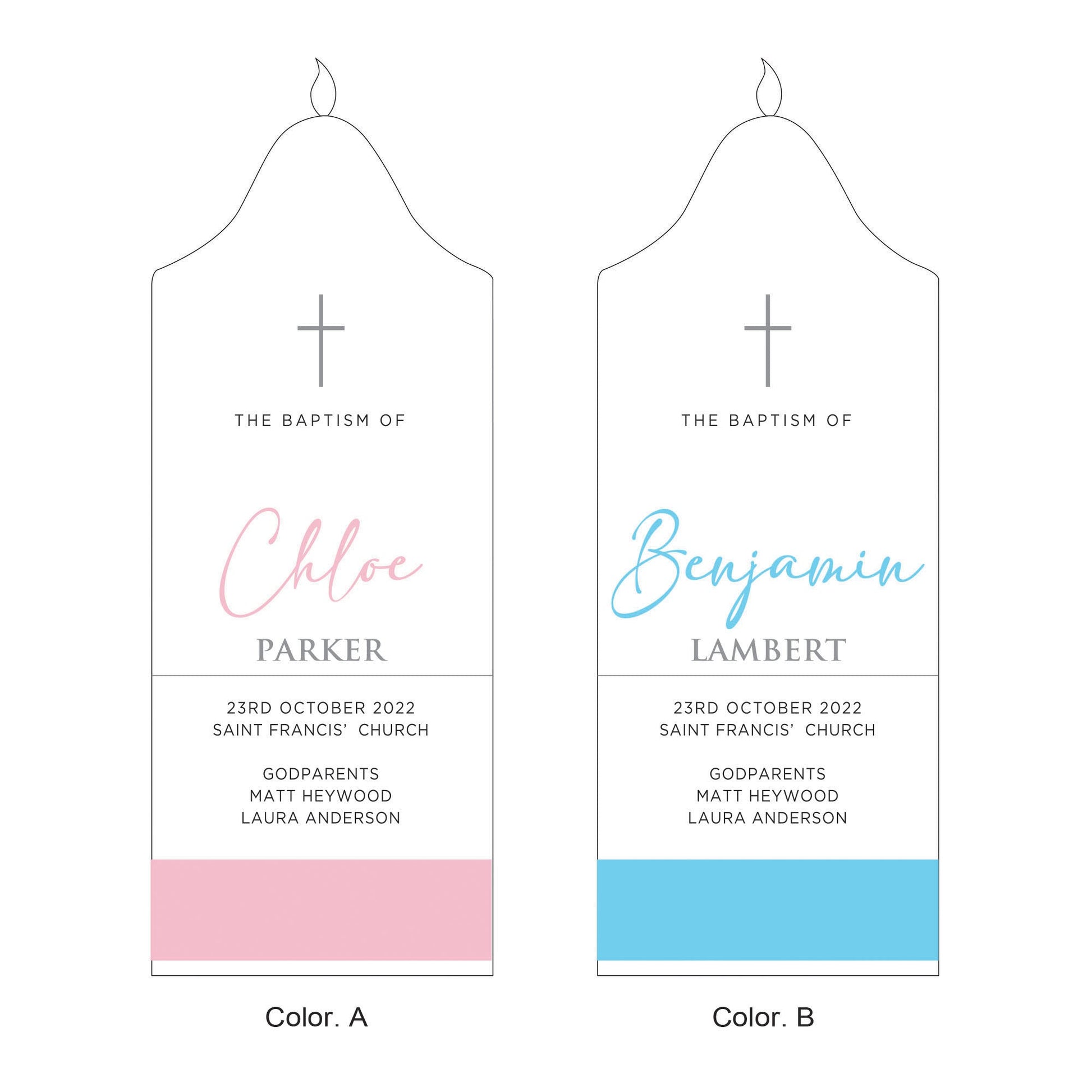 Custom Christening Candle AU – Personalised Baptism Gift - Personalised Candle - Younique Gifts Melbourne