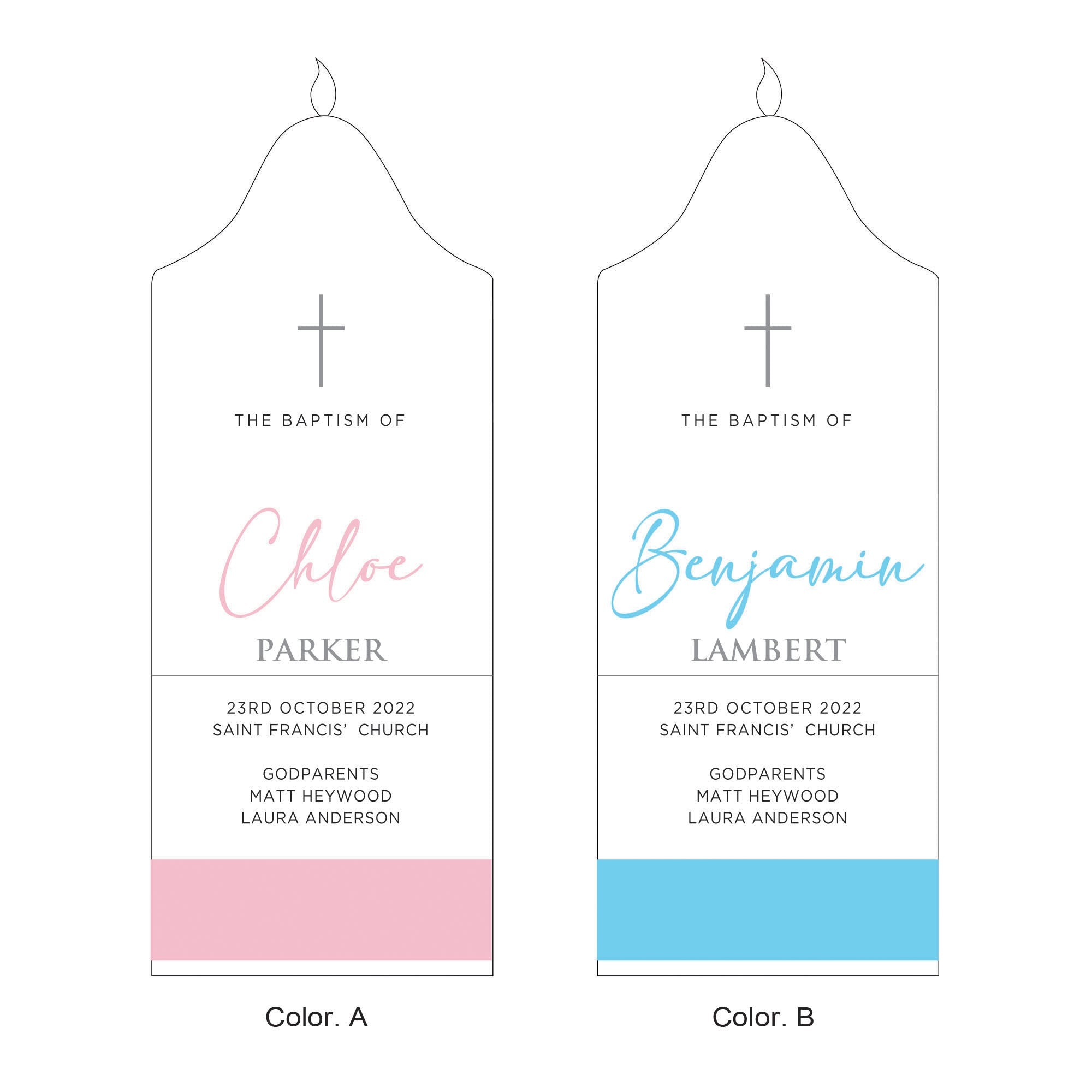 Custom Christening Candle AU – Personalised Baptism Gift - Personalised Candle - Younique Gifts Melbourne