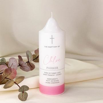 Custom Christening Candle AU – Personalised Baptism Gift - Personalised Candle - Younique Gifts Melbourne