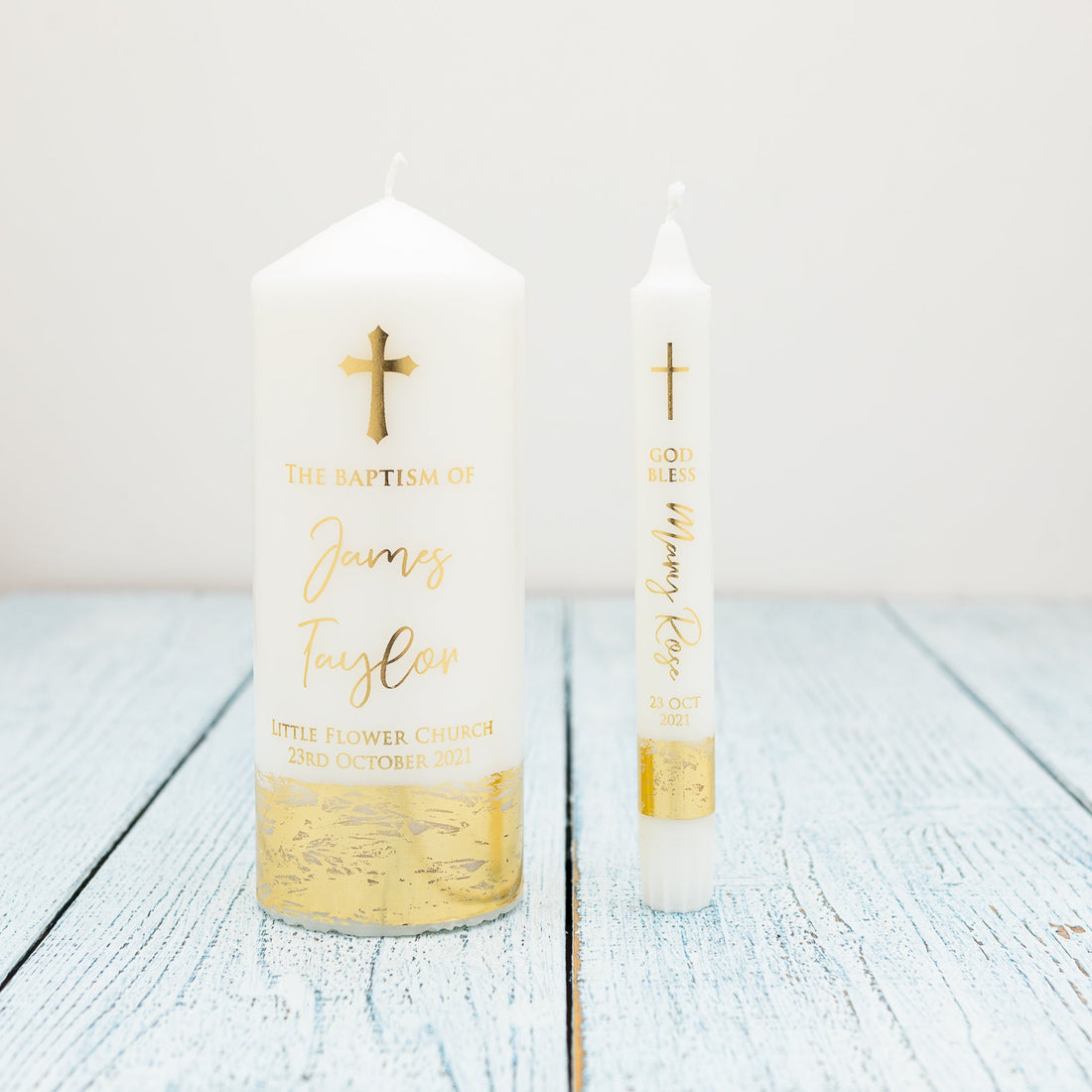 Custom Christening Candle AU – Personalised Baptism Gift [A] - Personalised Candle - Younique Gifts Melbourne