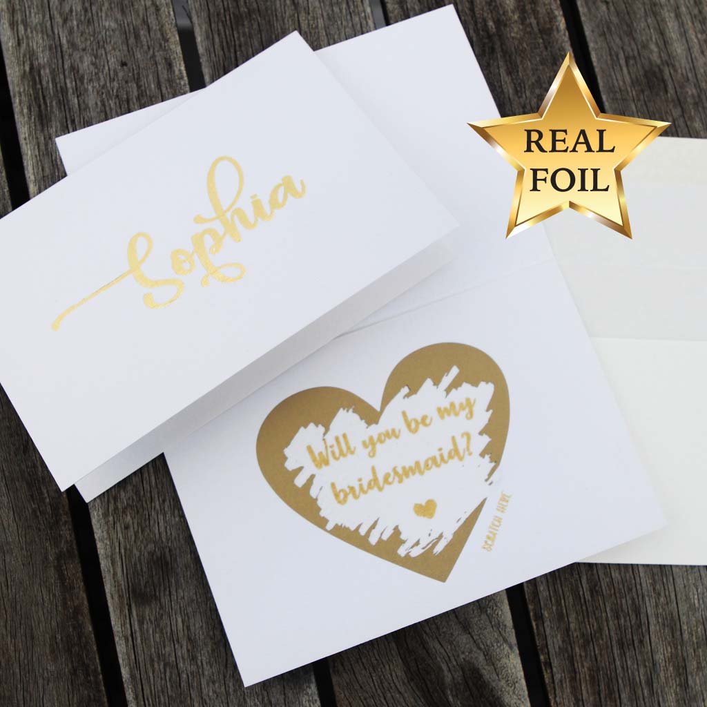 Custom Gold Foil Scratch Off Cards - Personalised Invitation - Younique Gifts Melbourne