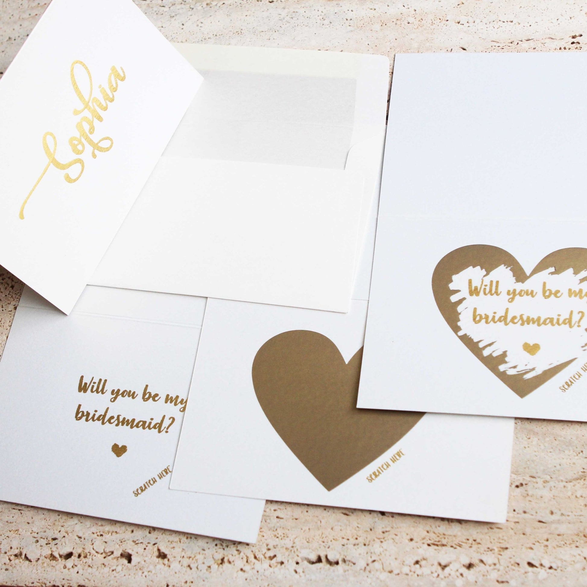 Custom Gold Foil Scratch Off Cards - Personalised Invitation - Younique Gifts Melbourne