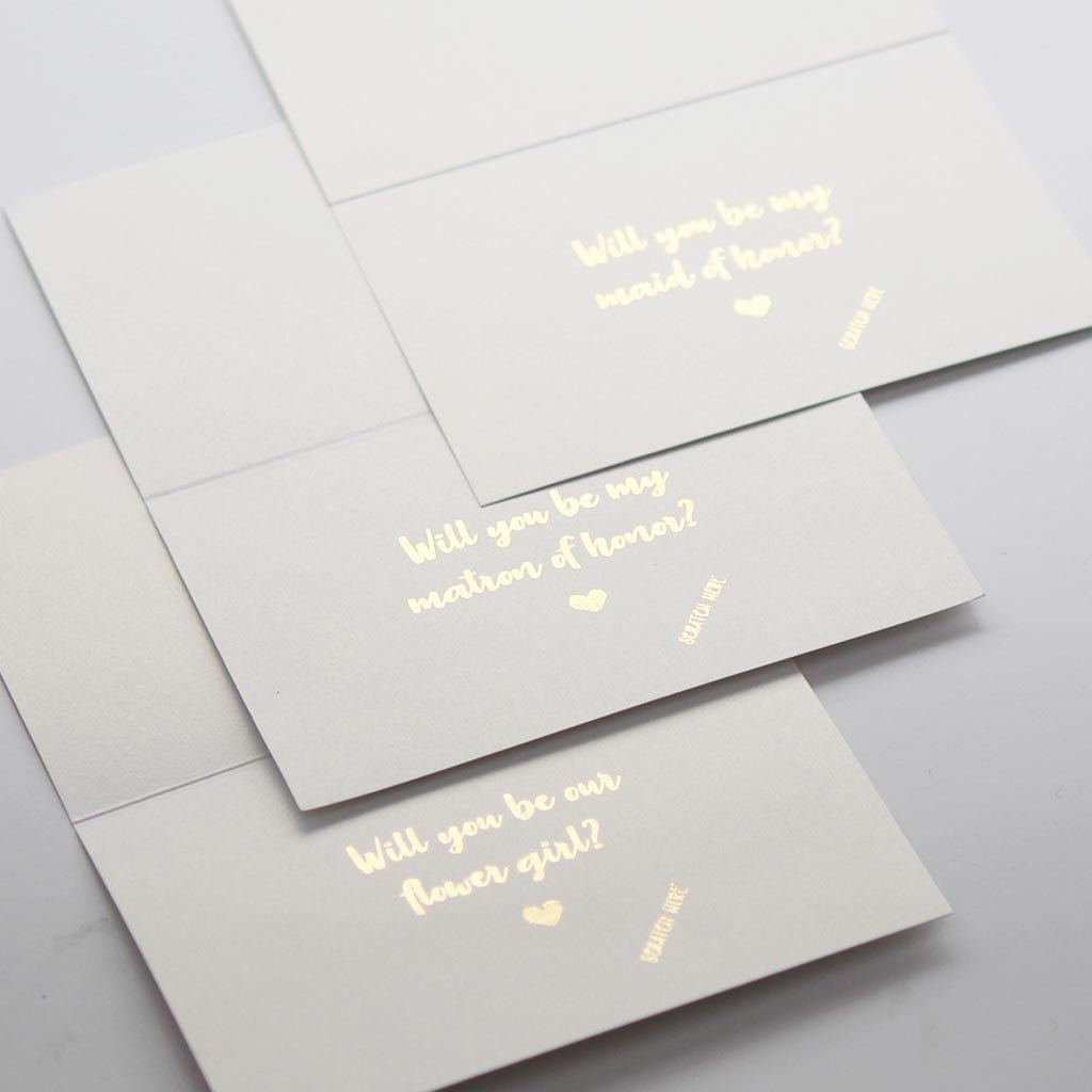 Custom Gold Foil Scratch Off Cards - Personalised Invitation - Younique Gifts Melbourne
