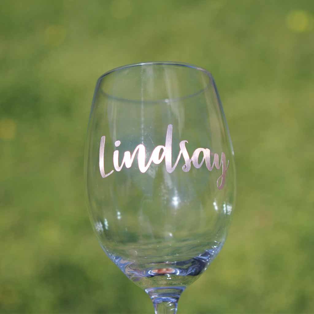 Custom Wine Glass Metallic Decals, Wine / Tumbler / Mug / Champagne Flute Decal - Personalised Wine Glass - Younique Gifts Melbourne