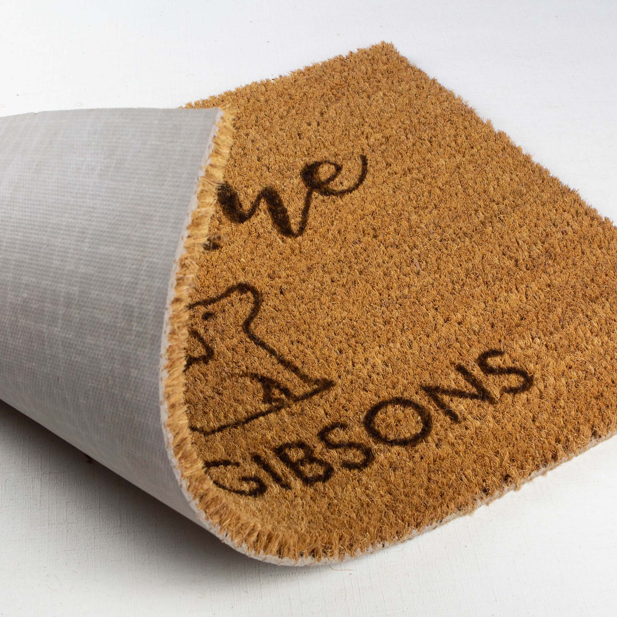 Personalised Family Name Doormat with a Dog