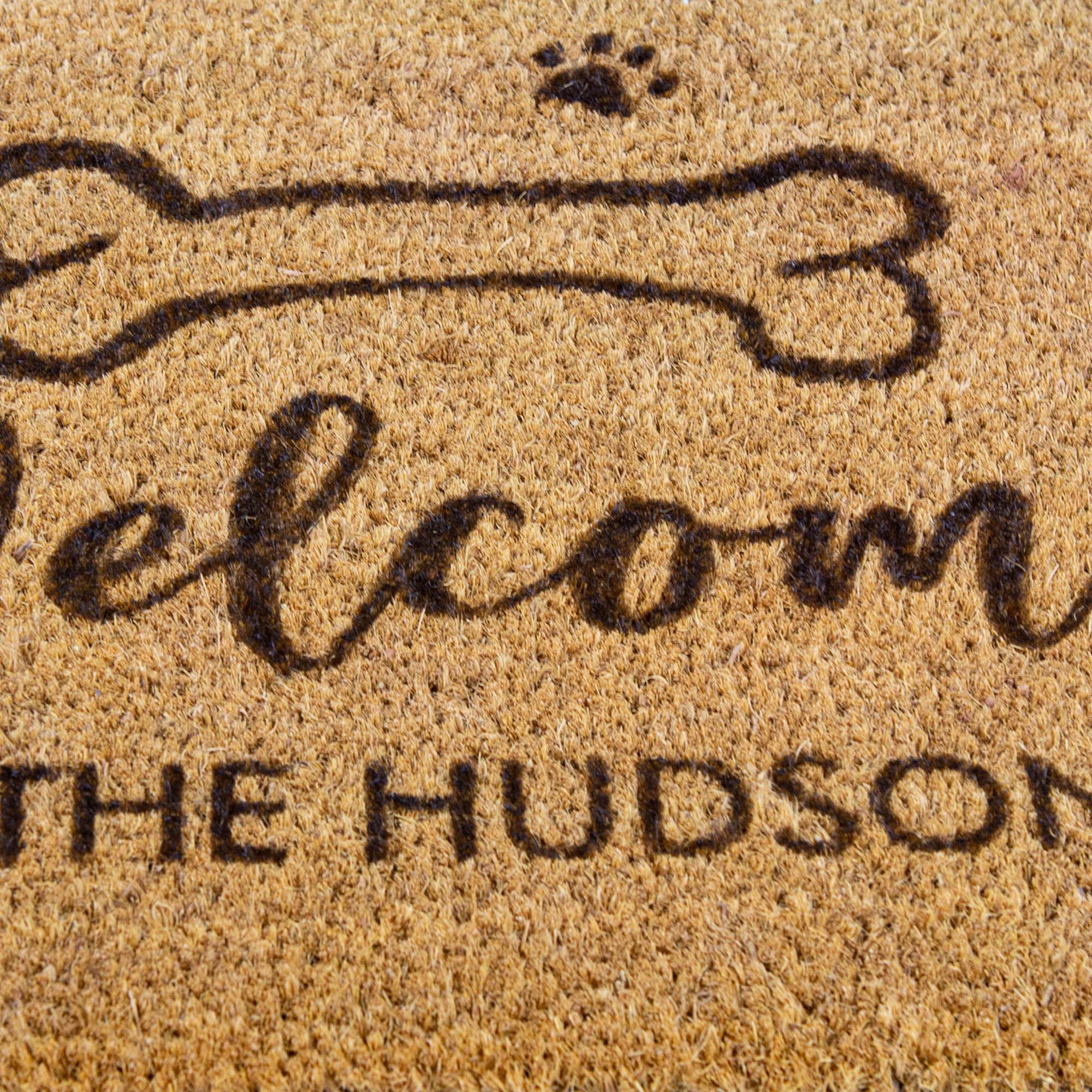 Personalised Welcome Family Name Doormat with Dog Paws [Huds]