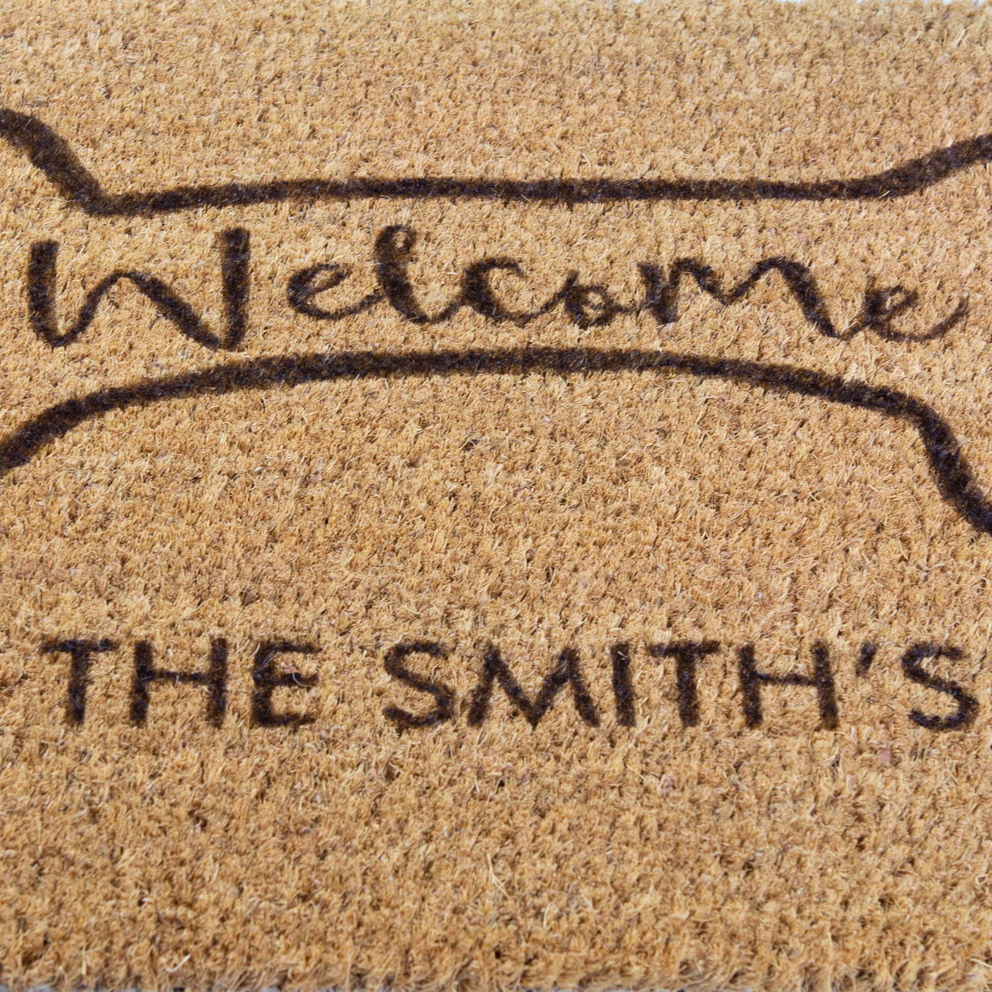 Personalised Family Name Doormat with a Bone [Smi]