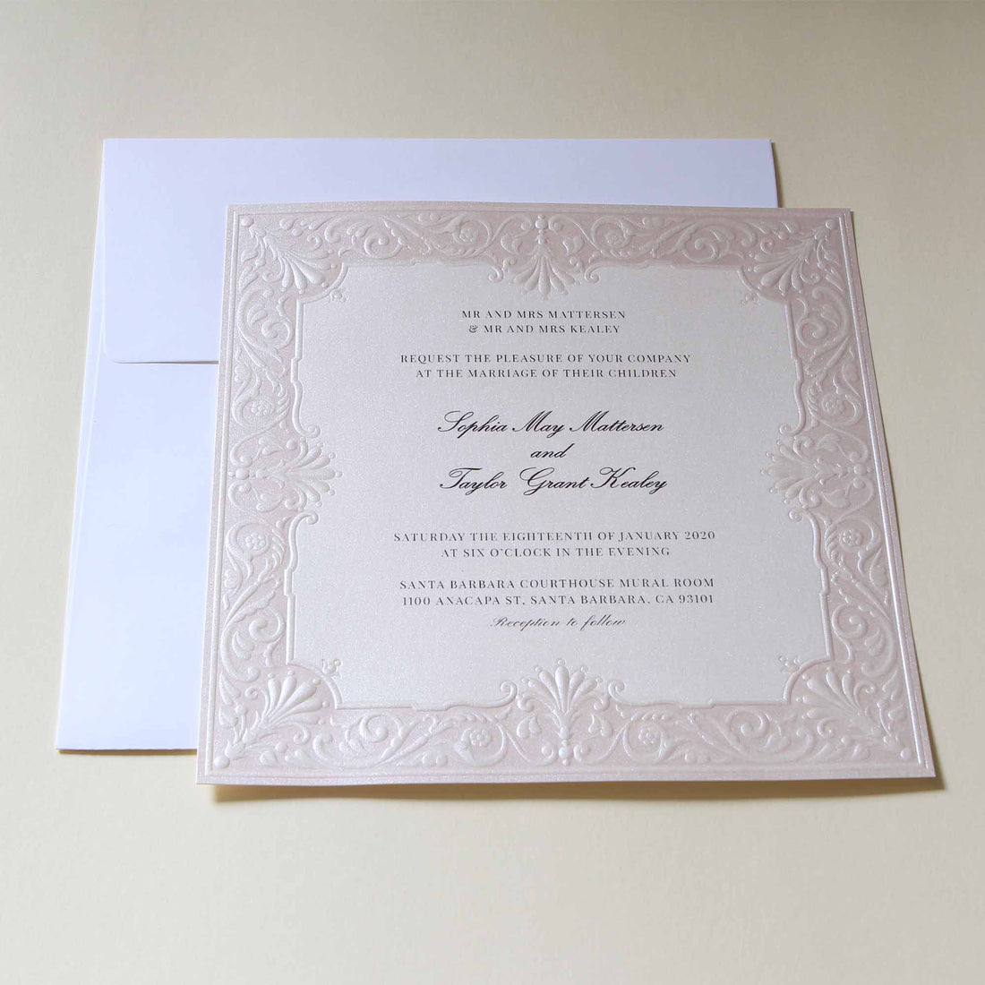 Embossed Wedding Invitations - AW5501 - Personalised - Younique Gifts Melbourne