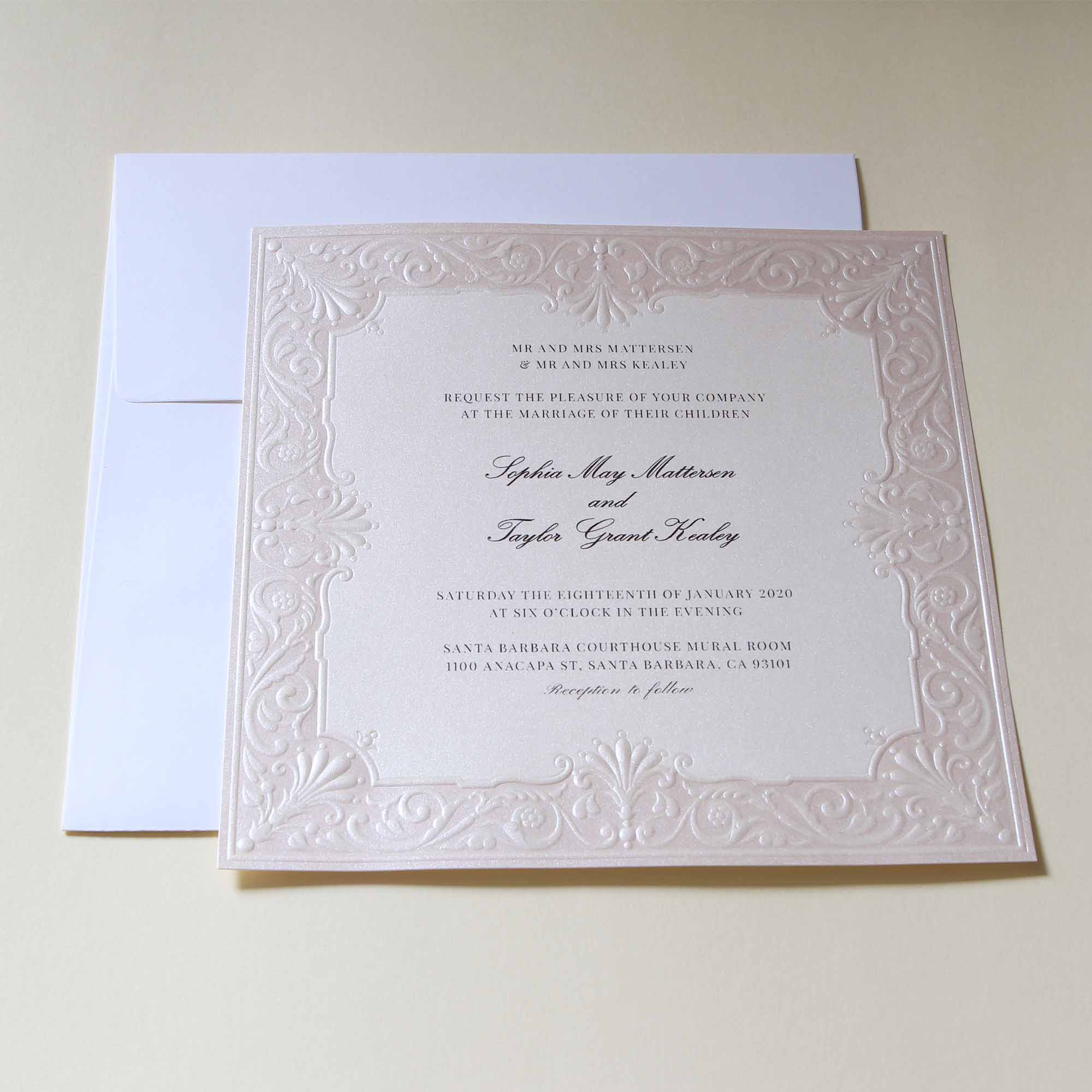 Embossed Wedding Invitations - AW5501 - Personalised - Younique Gifts Melbourne
