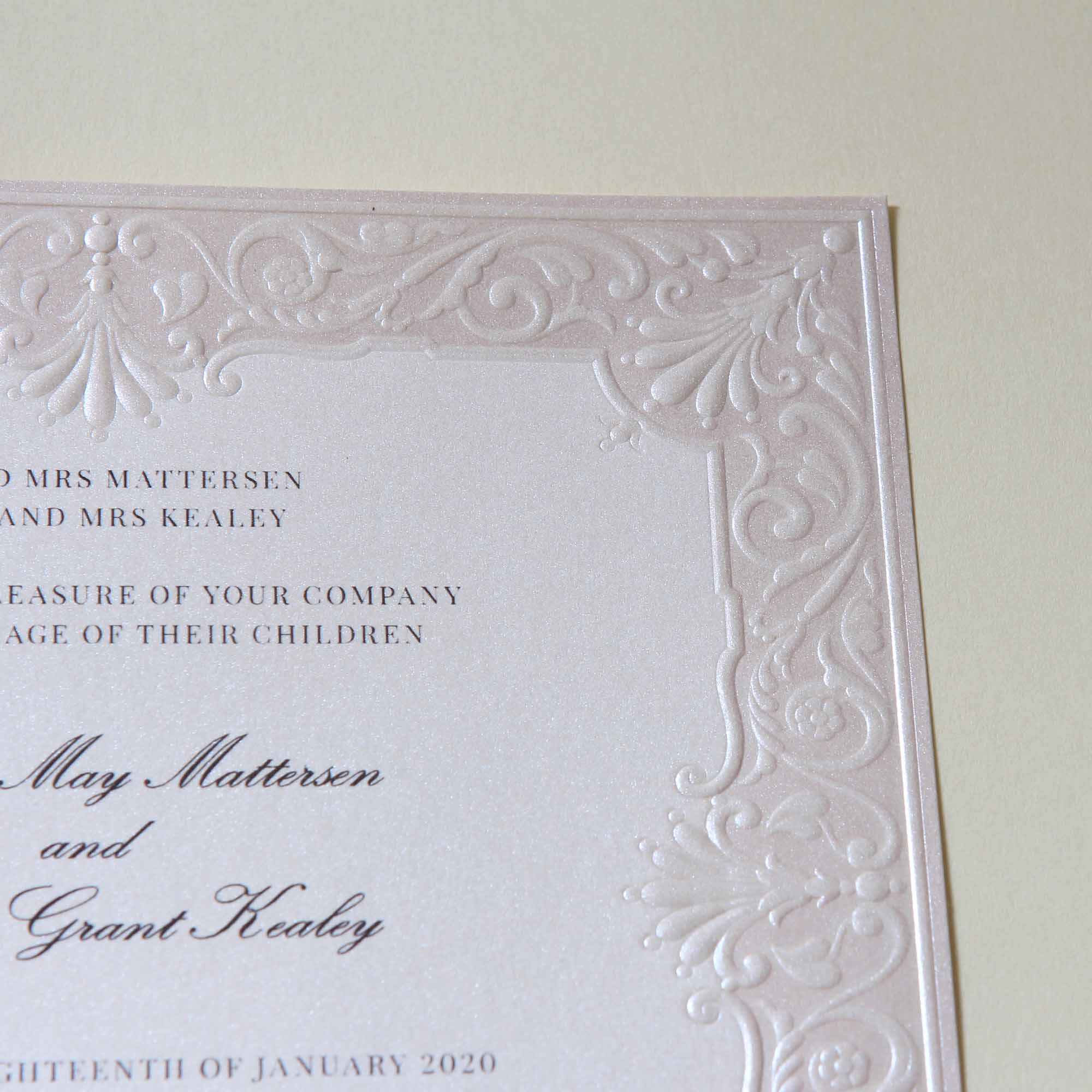 Embossed Wedding Invitations - AW5501 - Personalised - Younique Gifts Melbourne