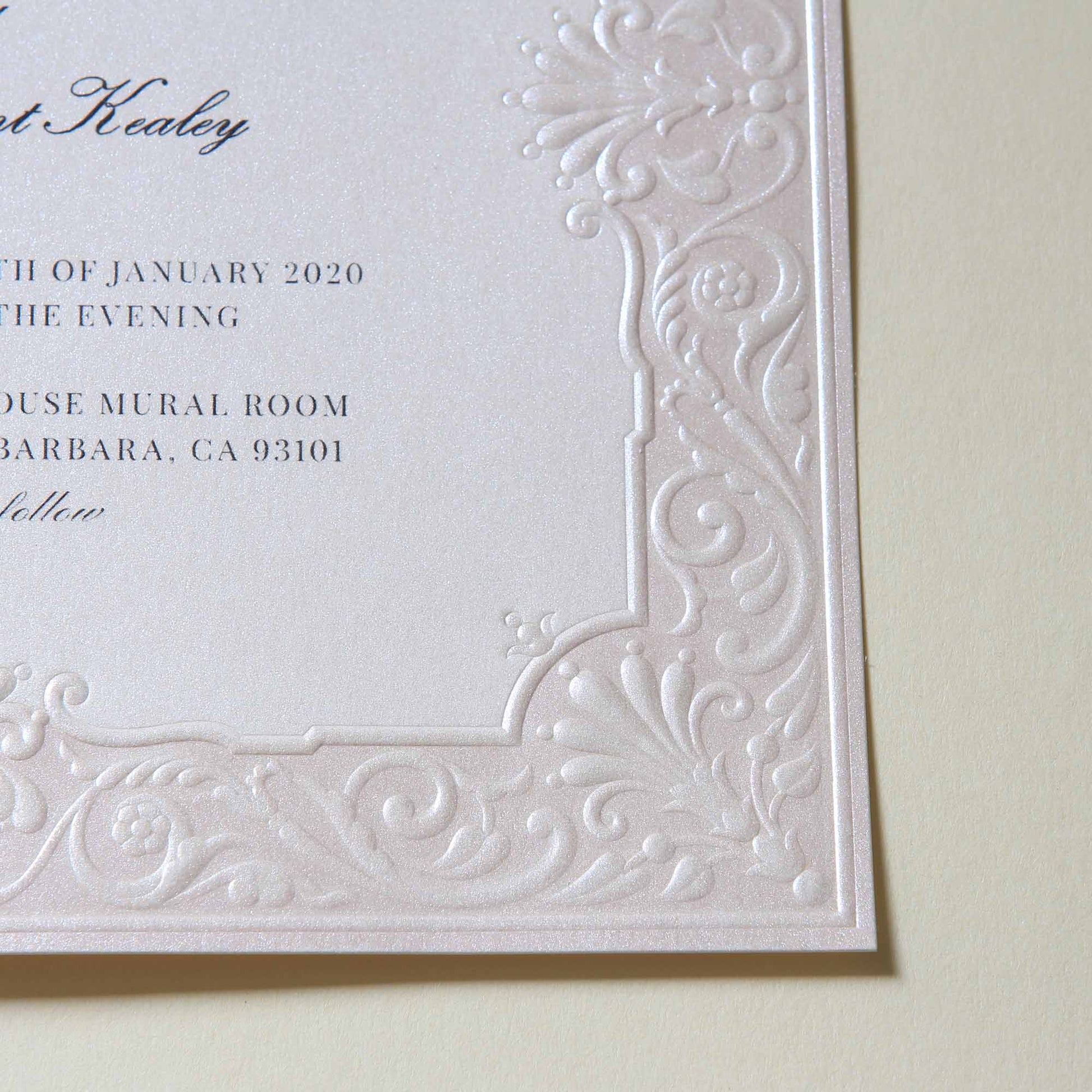 Embossed Wedding Invitations - AW5501 - Personalised - Younique Gifts Melbourne