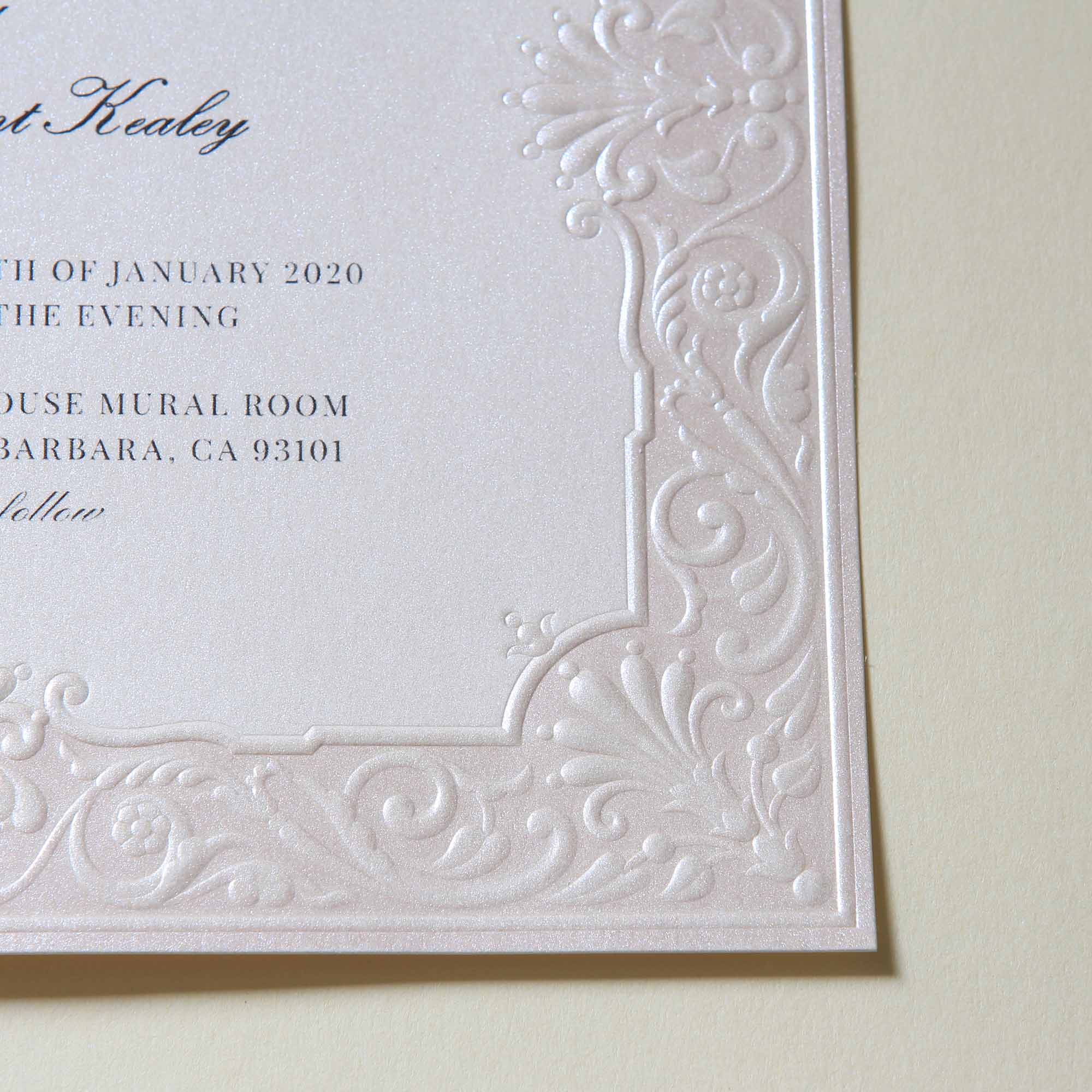Embossed Wedding Invitations - AW5501 - Personalised - Younique Gifts Melbourne
