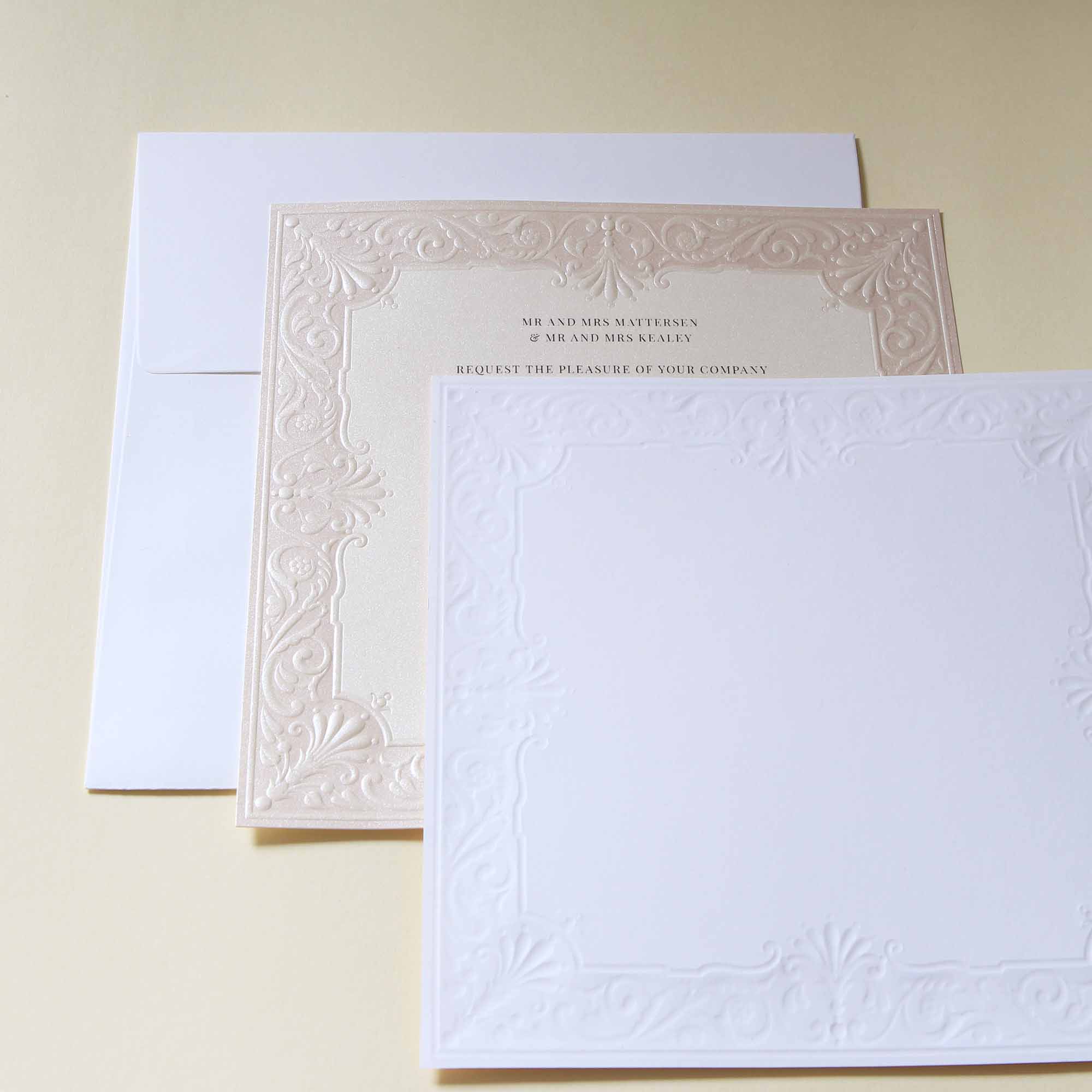 Embossed Wedding Invitations - AW5501 - Personalised - Younique Gifts Melbourne