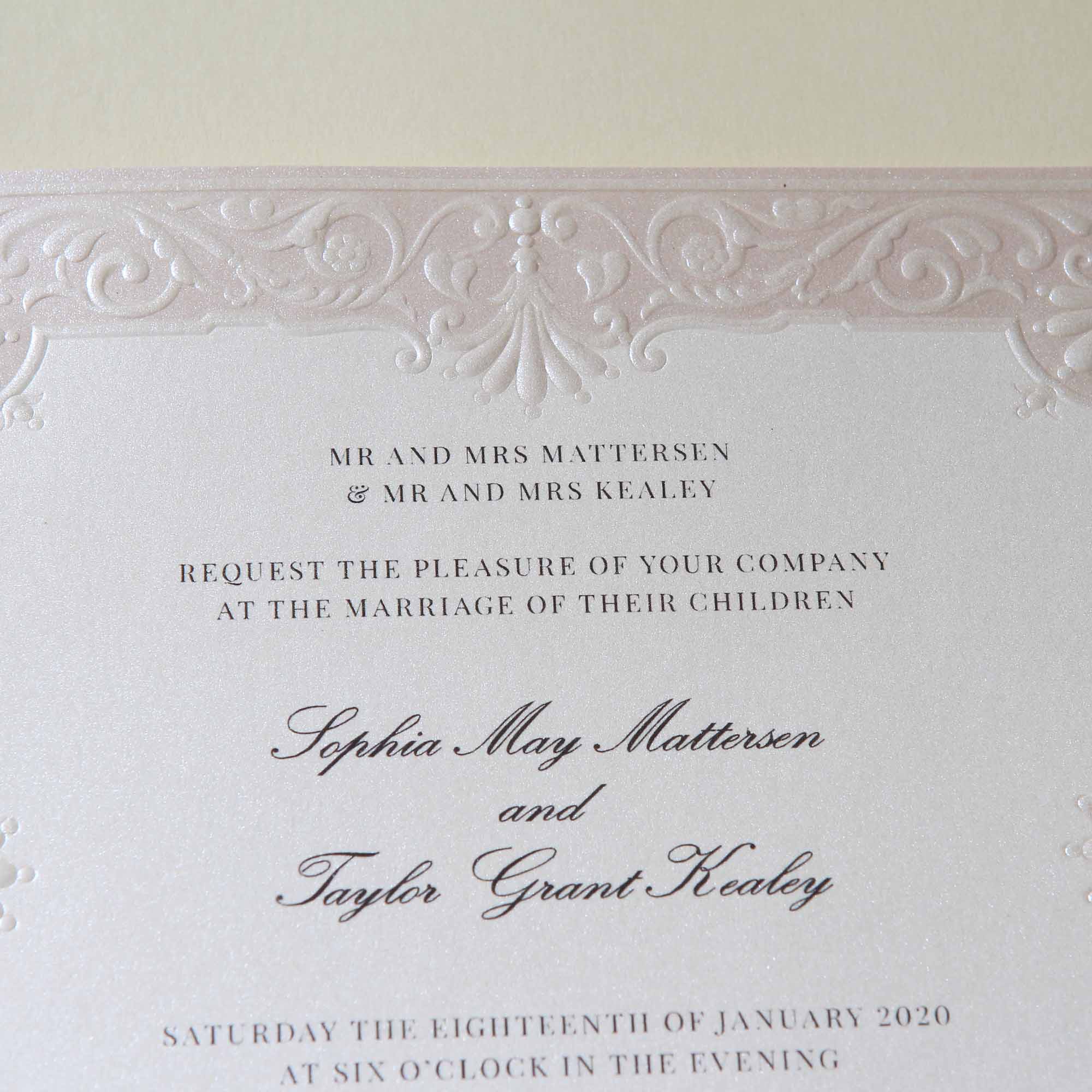 Embossed Wedding Invitations - AW5501 - Personalised - Younique Gifts Melbourne