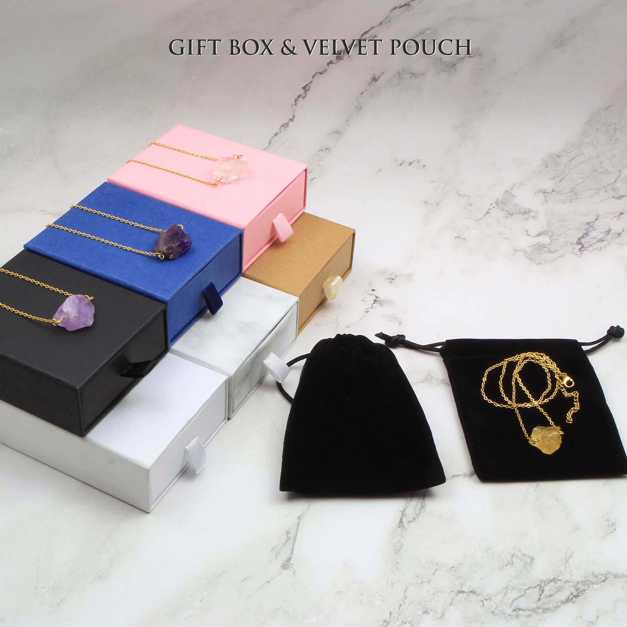 Natural Raw Stone Necklace - Bridesmaid / Birthday Gift