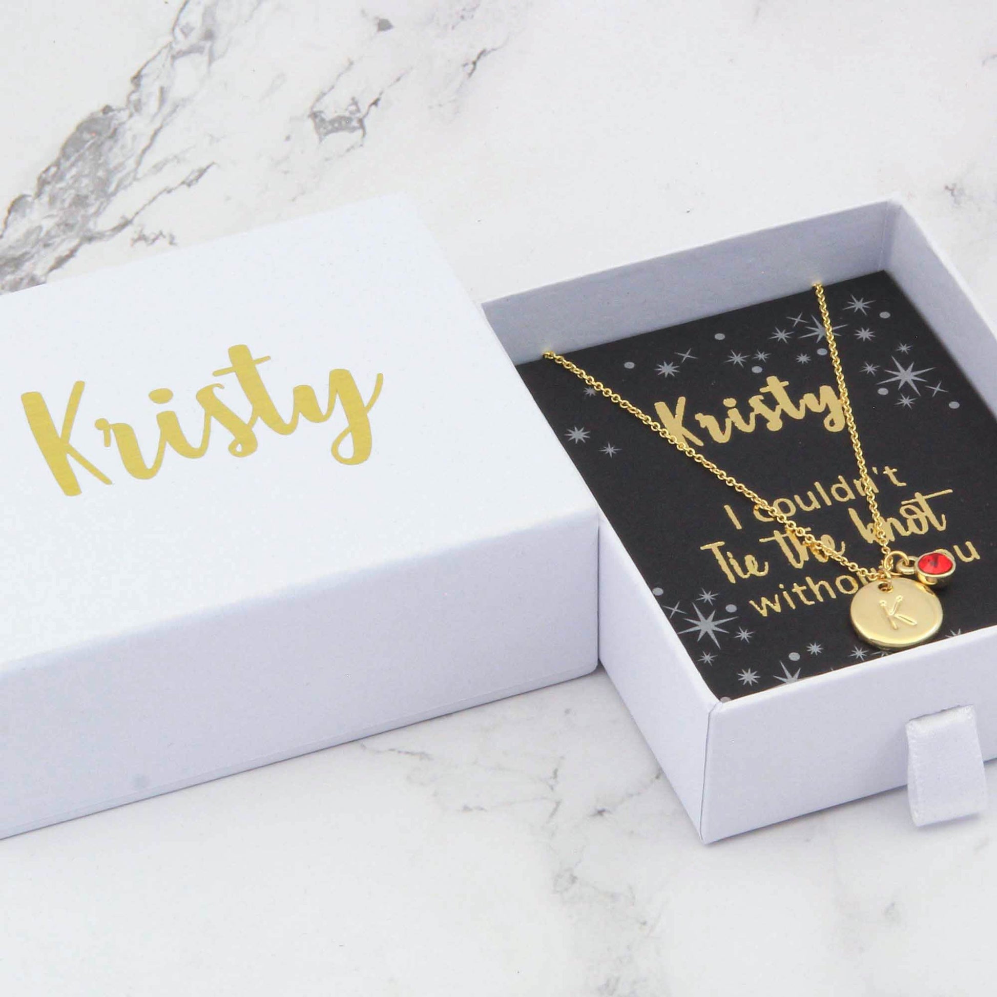 Initial & Birthstone Necklace, Custom Personalised Tiny Disk Gold, Silver, Rose Gold - Personalised Necklace - Younique Gifts Melbourne