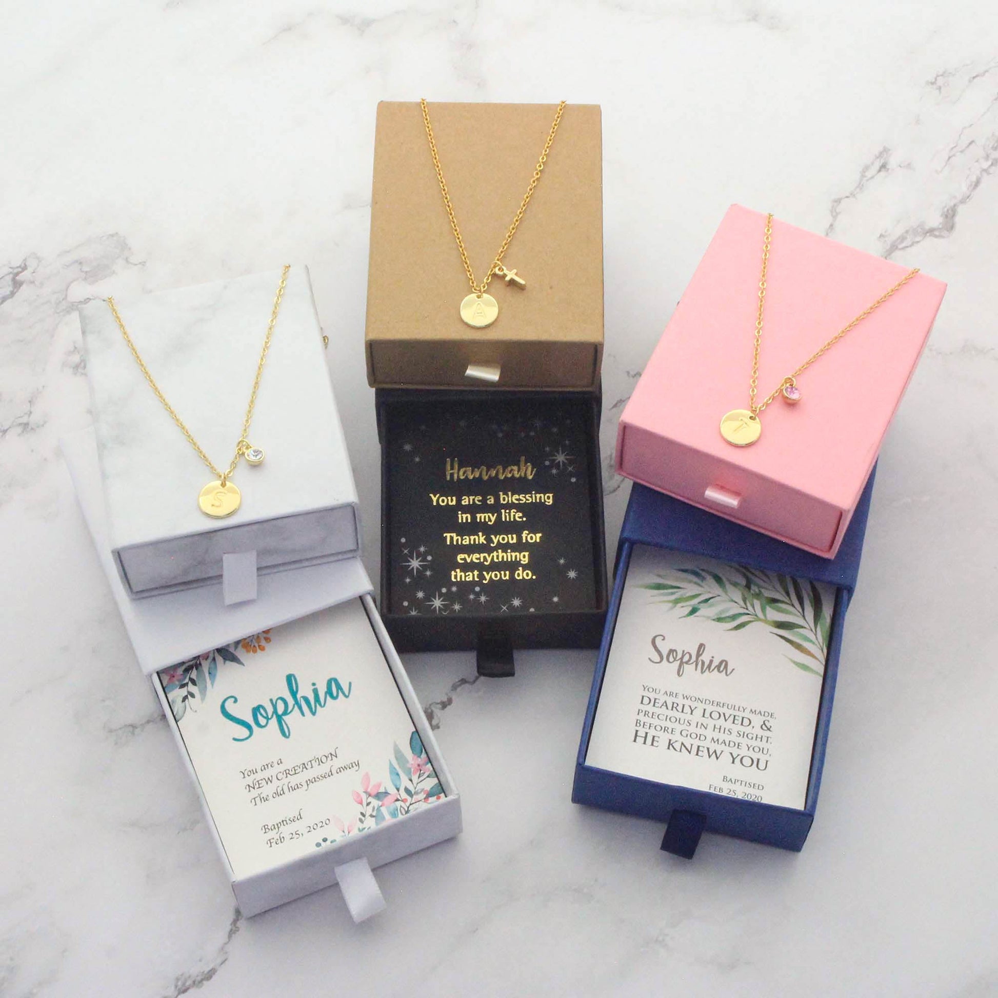 Initial & Cross Necklace, Initial Monogram Cross Simple Necklace - Personalised Necklace - Younique Gifts Melbourne