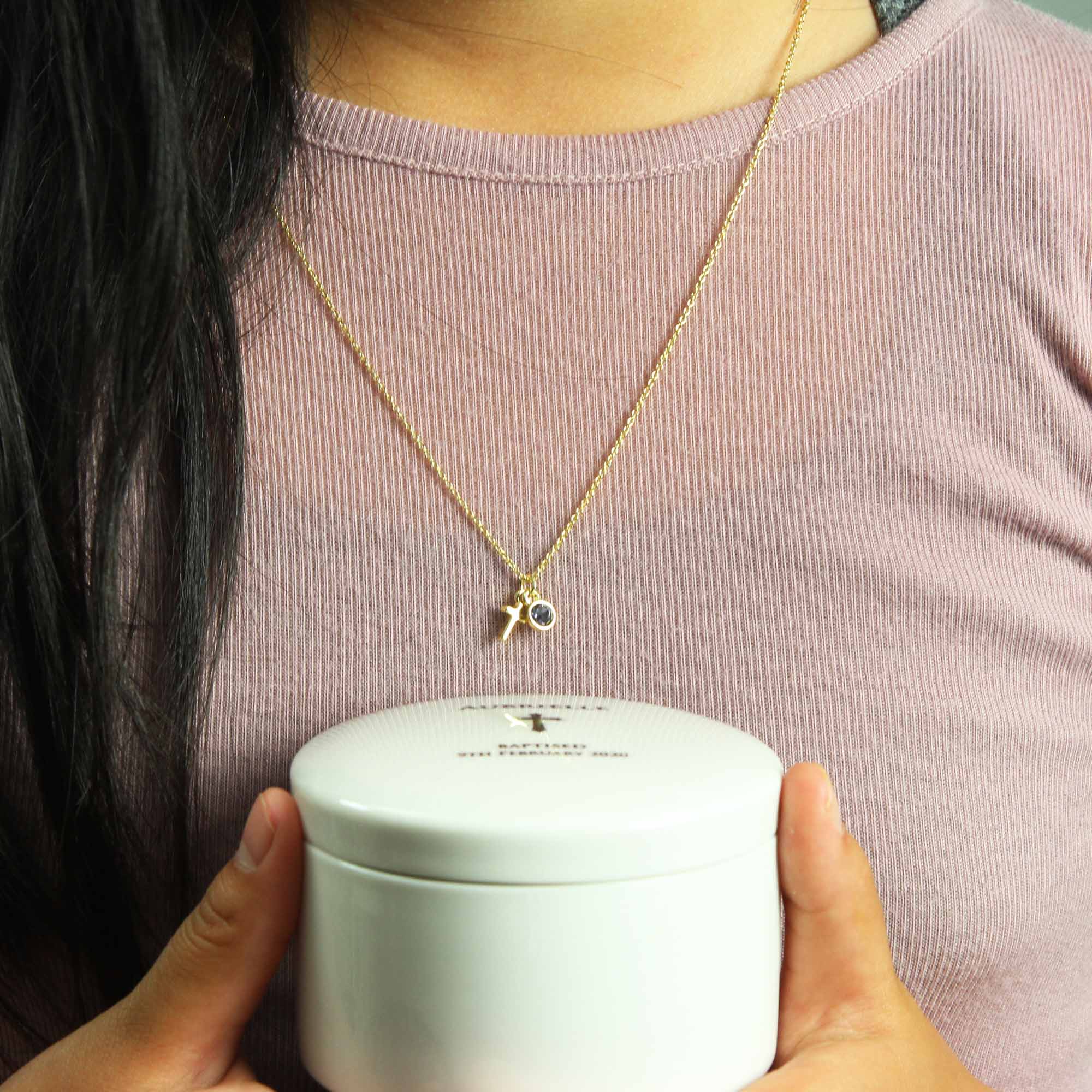 Personalised Round Keepsake box - Christening Baptism First Communion Confirmation day Gift, Jewellery box