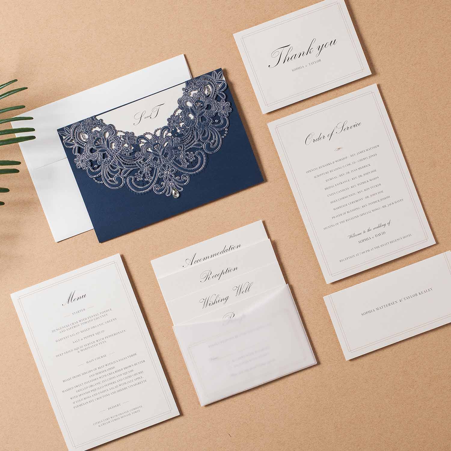 Laser Cut Wedding Invitations - AW7513 - Personalised Invitations - Younique Gifts Melbourne
