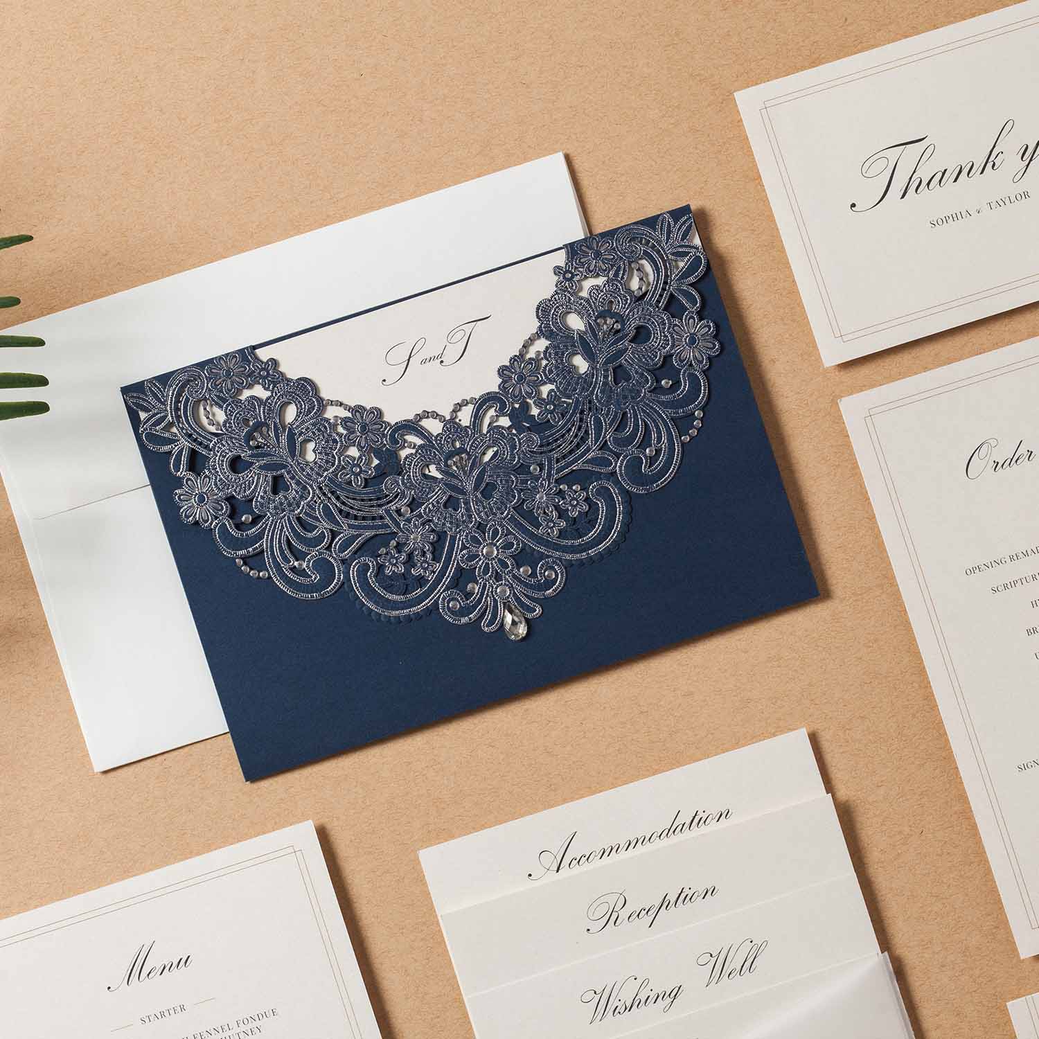 Laser Cut Wedding Invitations - AW7513 - Personalised Invitations - Younique Gifts Melbourne