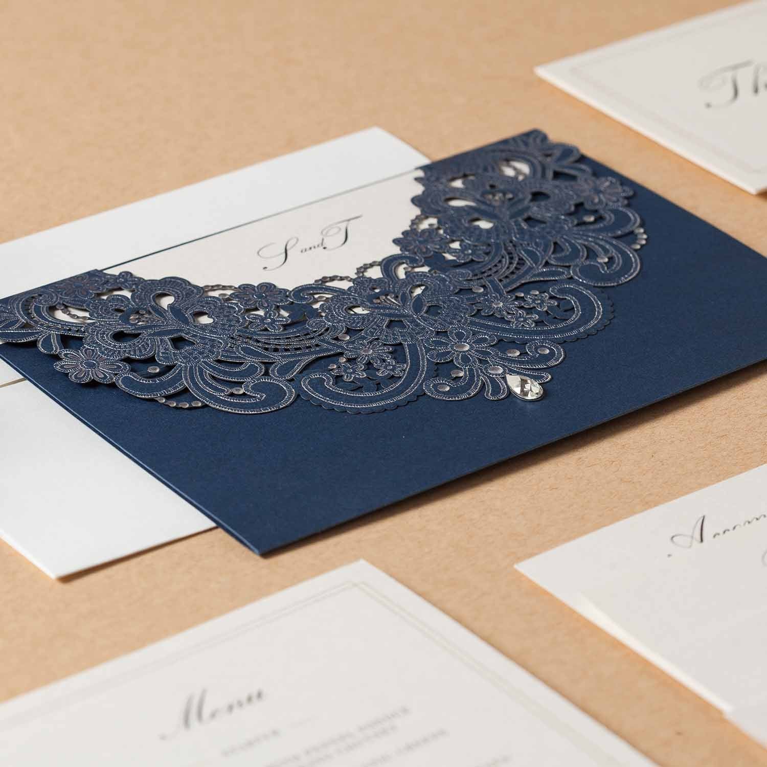 Laser Cut Wedding Invitations - AW7513 - Personalised Invitations - Younique Gifts Melbourne