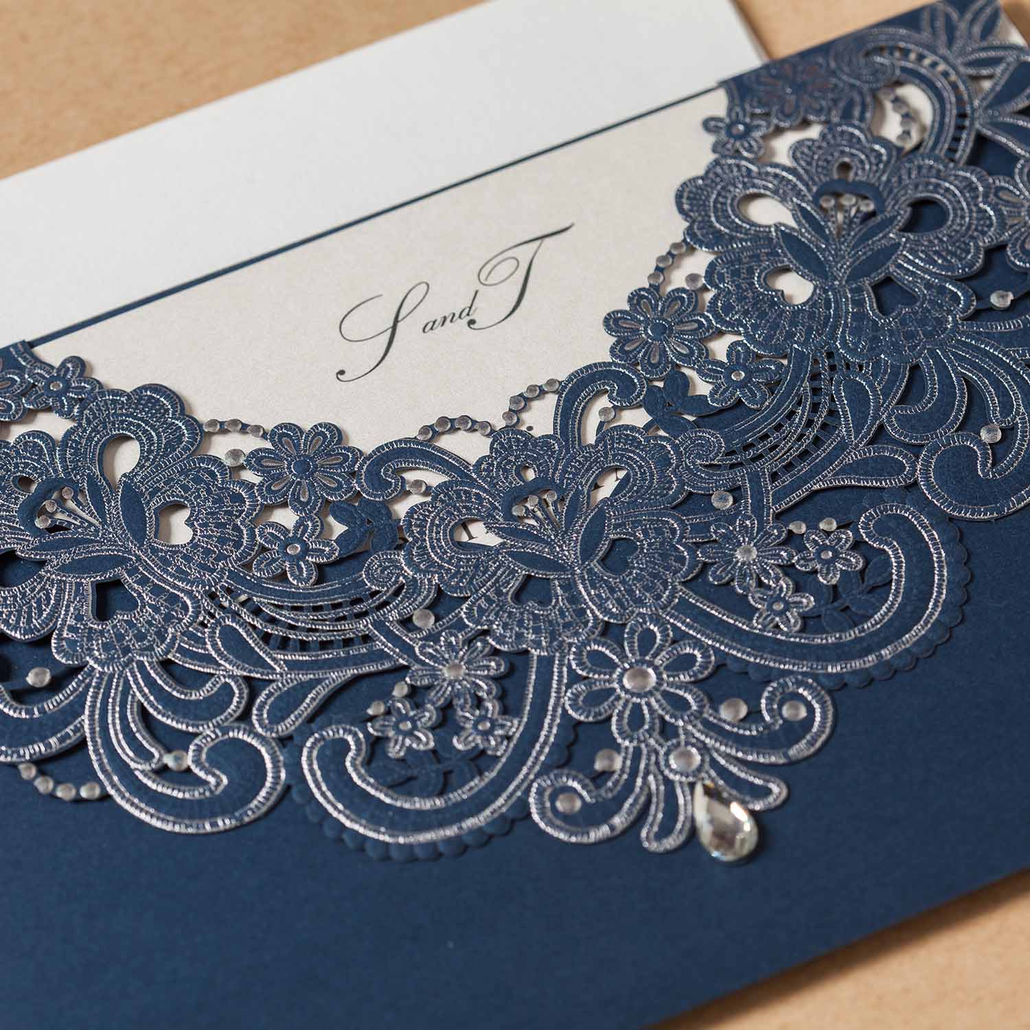 Laser Cut Wedding Invitations - AW7513 - Personalised Invitations - Younique Gifts Melbourne