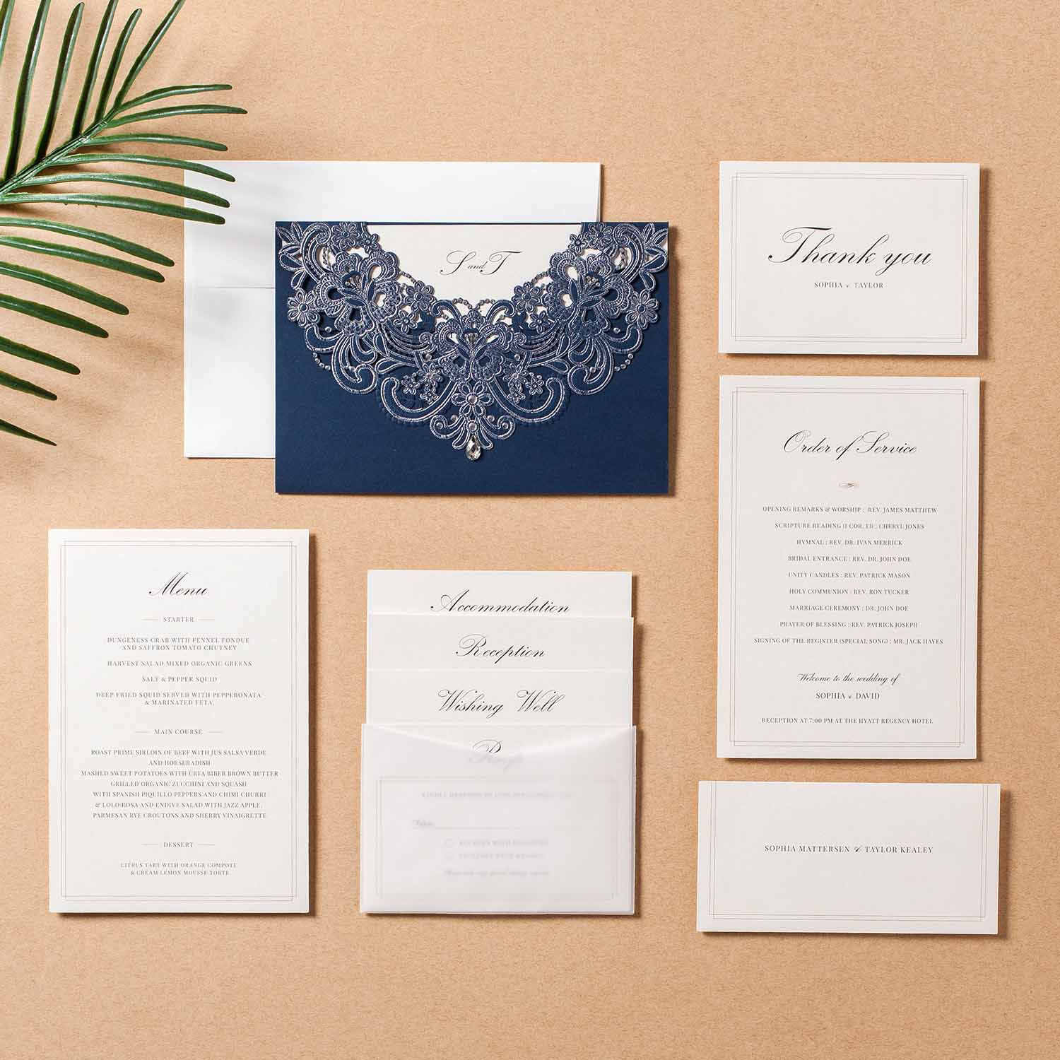 Laser Cut Wedding Invitations - AW7513 - Personalised Invitations - Younique Gifts Melbourne