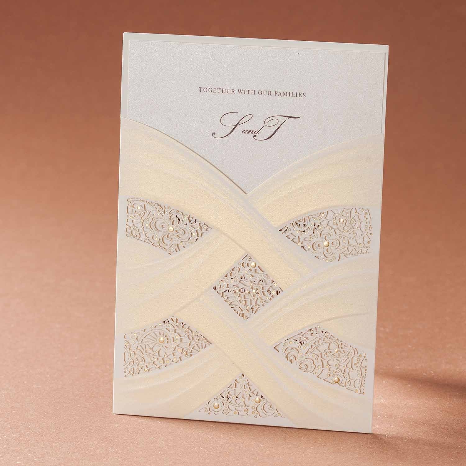 Laser cut wedding invitations - CW060 - Personalised - Younique Gifts Melbourne
